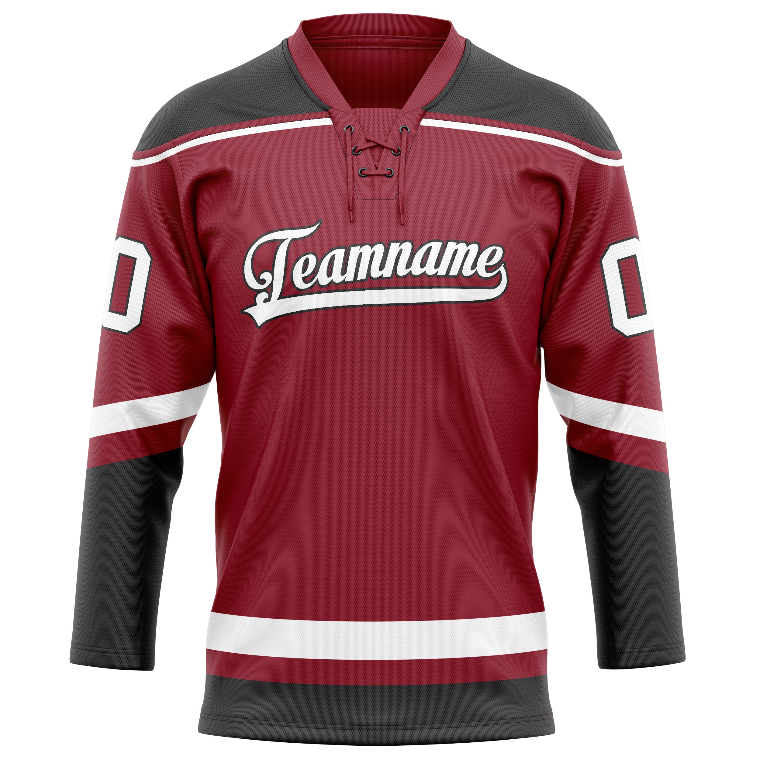 Kastanienbraun Schwarz Eishockey Trikot