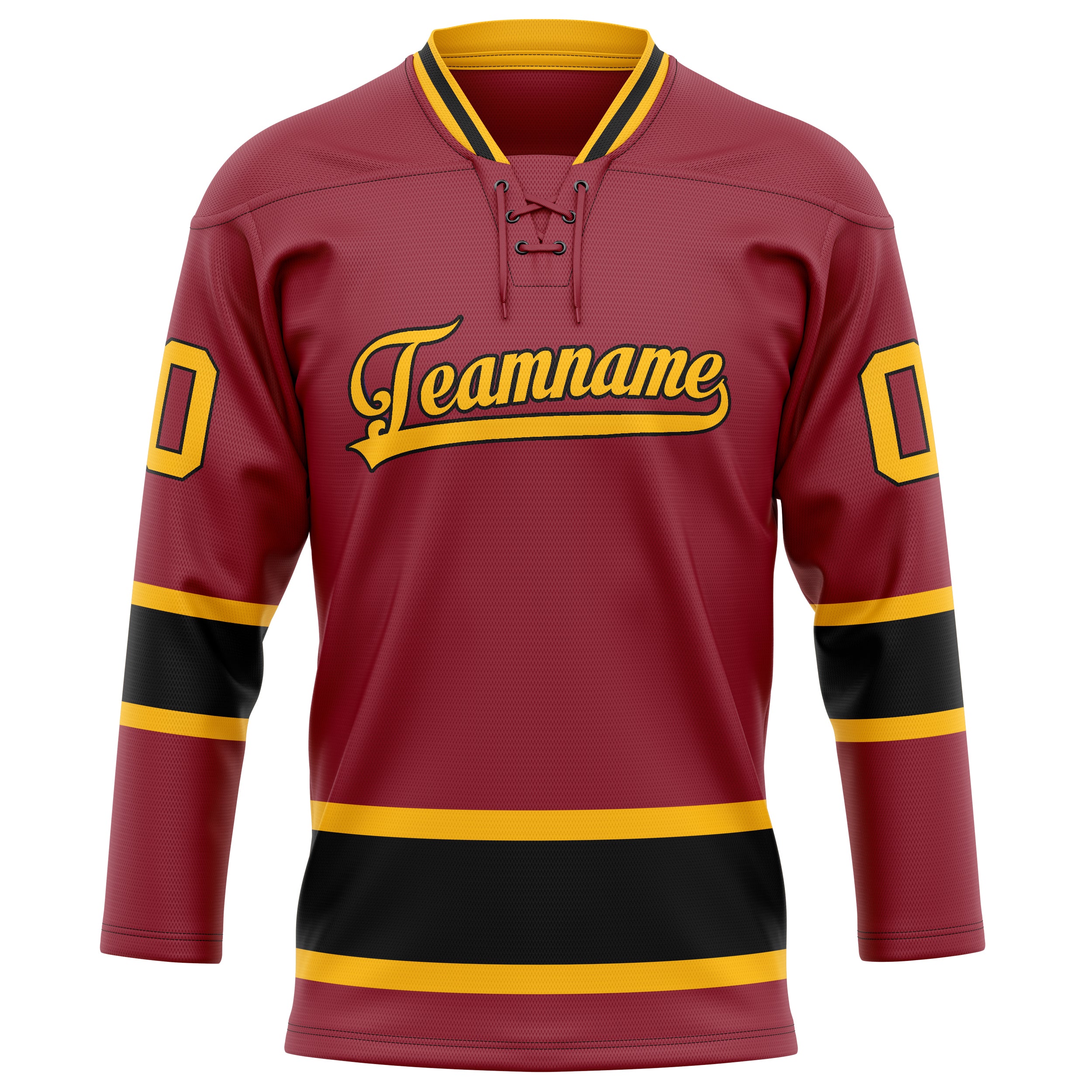 Kastanienbraun Gold Eishockey Trikot