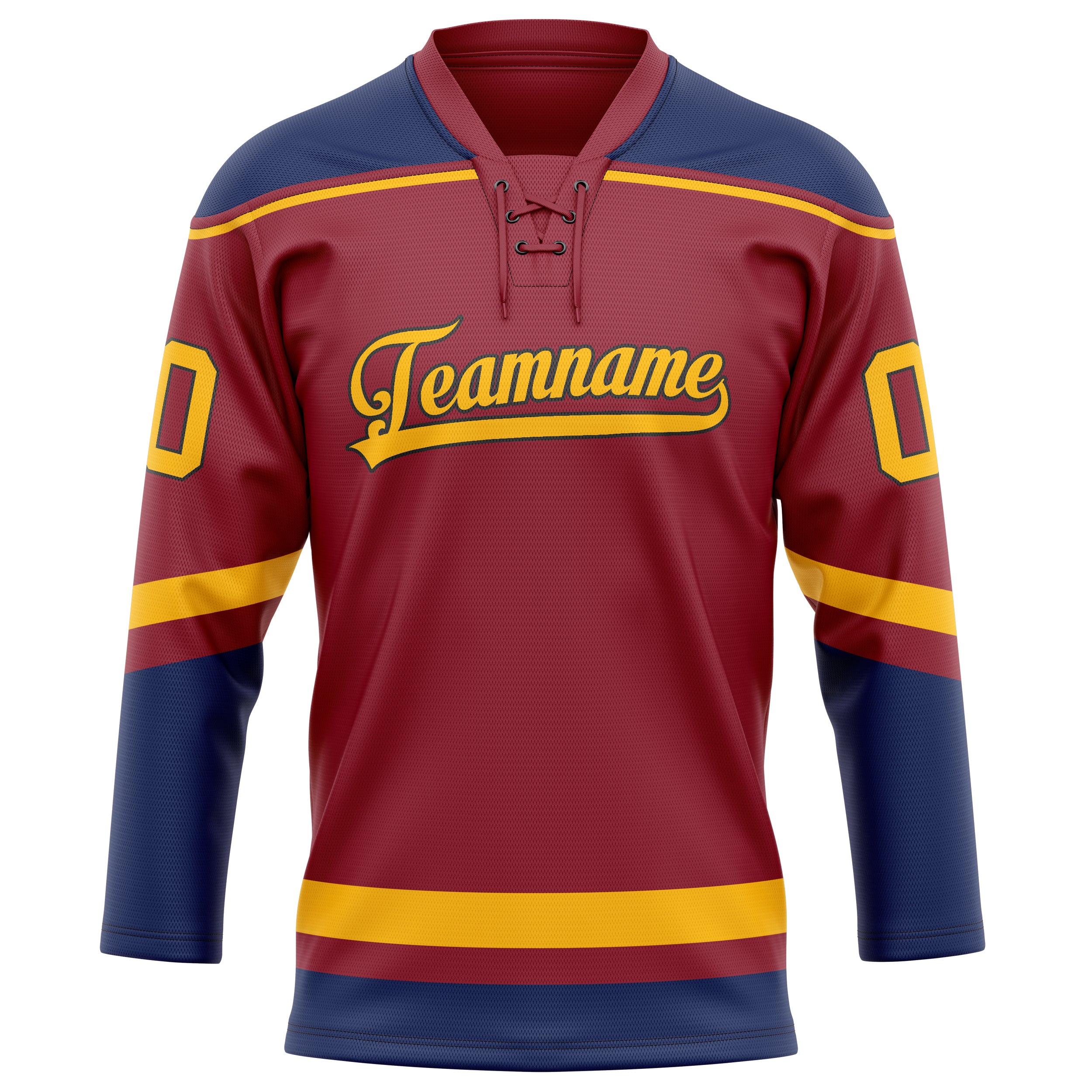 Kastanienbraun Marineblau Eishockey Trikot