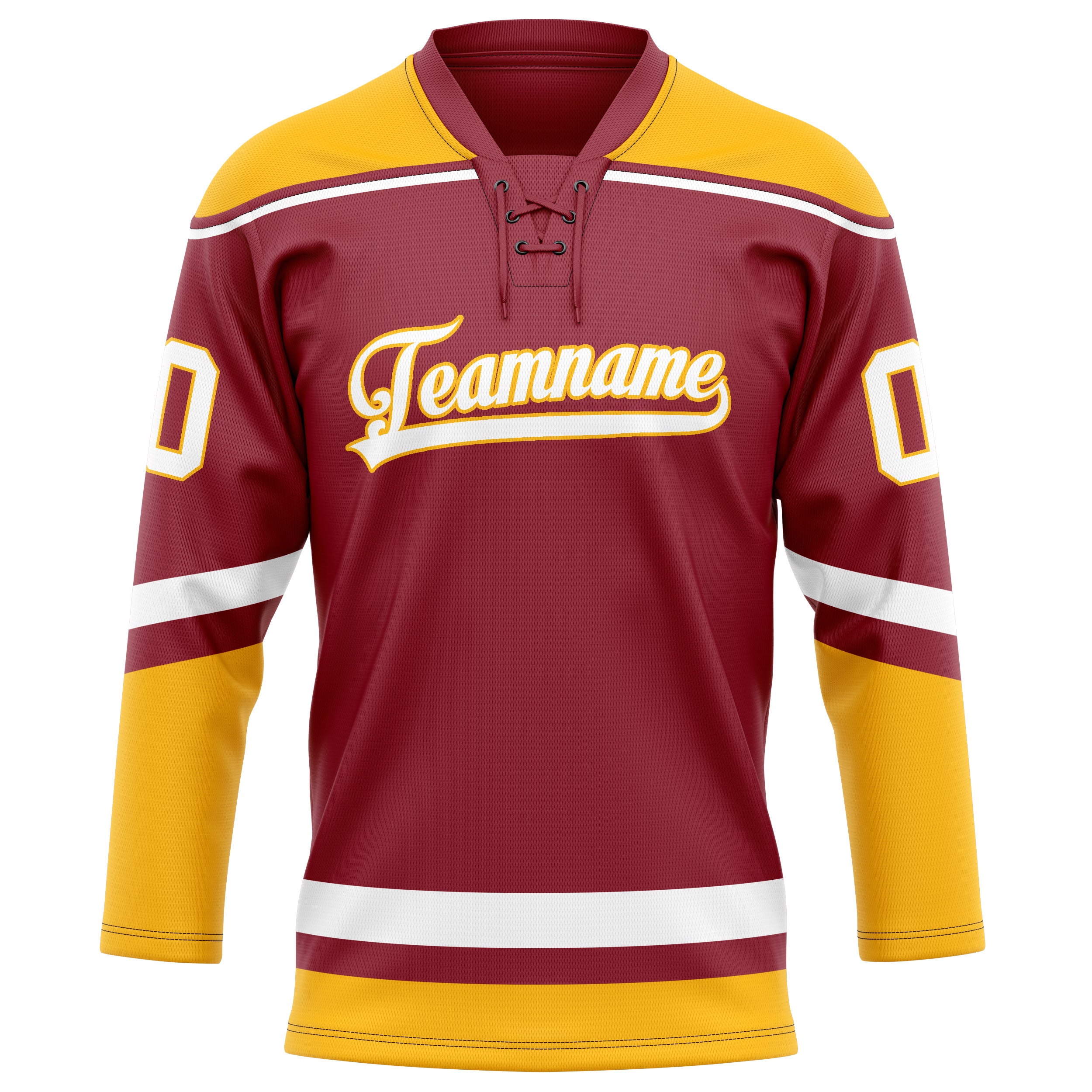 Kastanienbraun Gold Eishockey Trikot