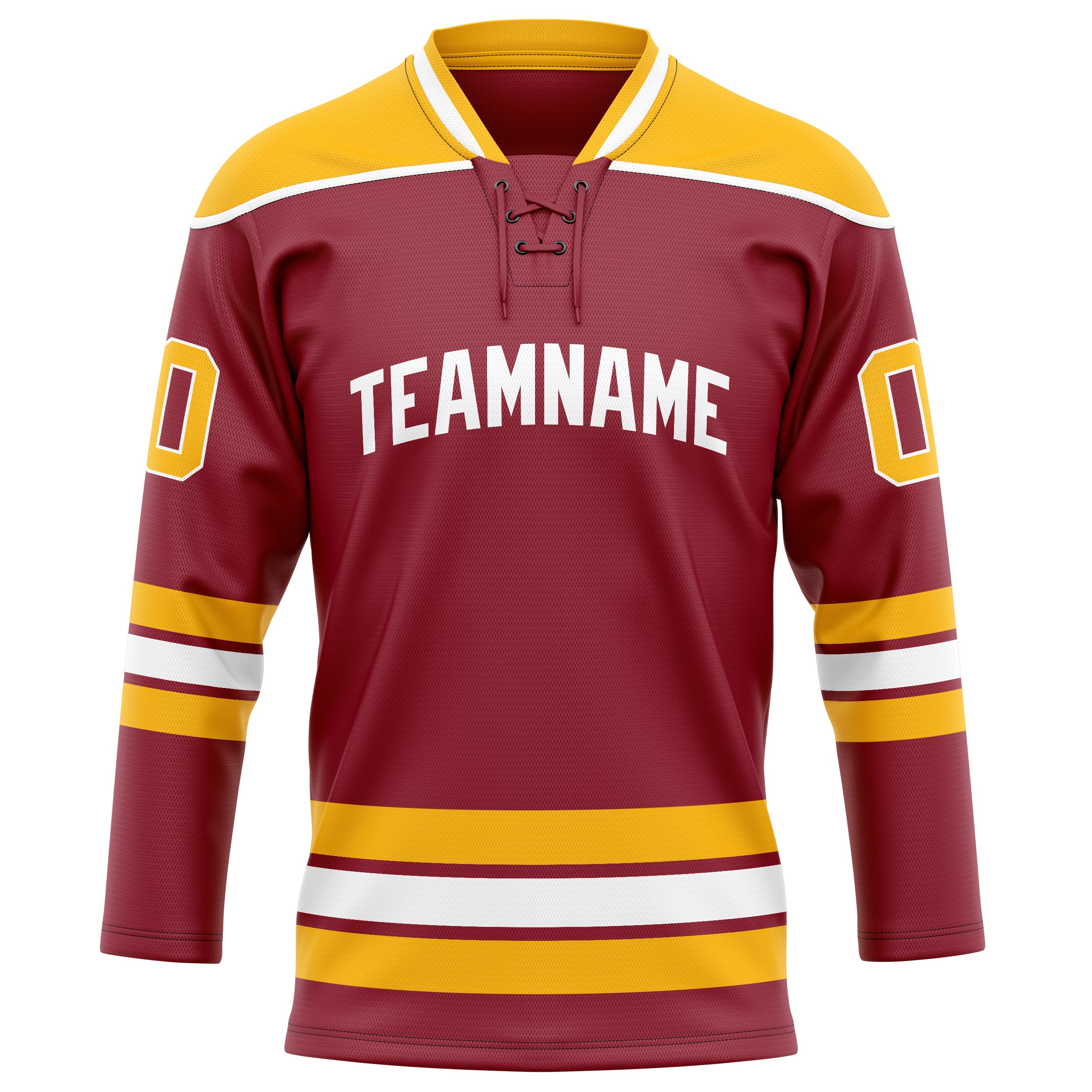 Kastanienbraun Gold Eishockey Trikot