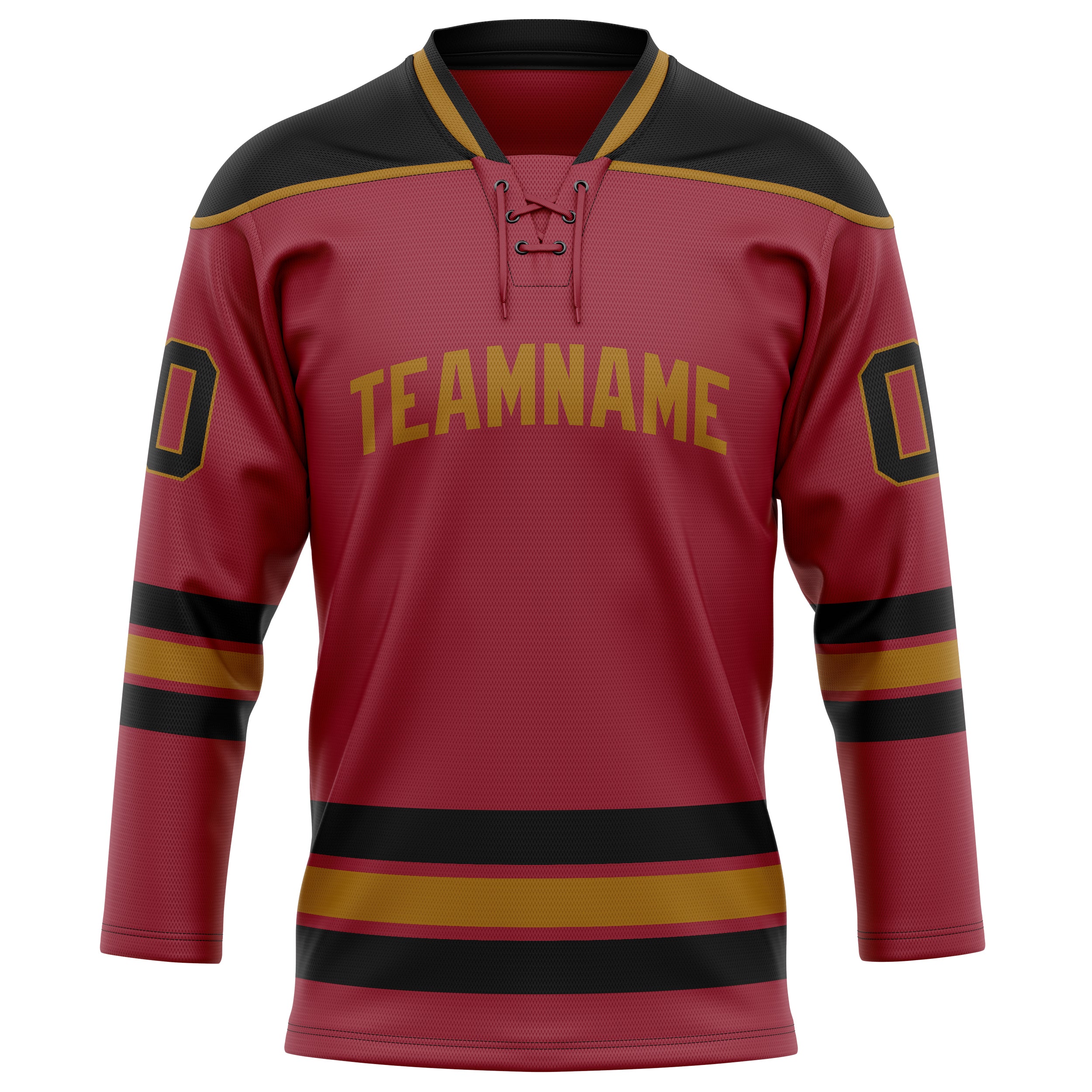 Kastanienbraun Schwarz Eishockey Trikot