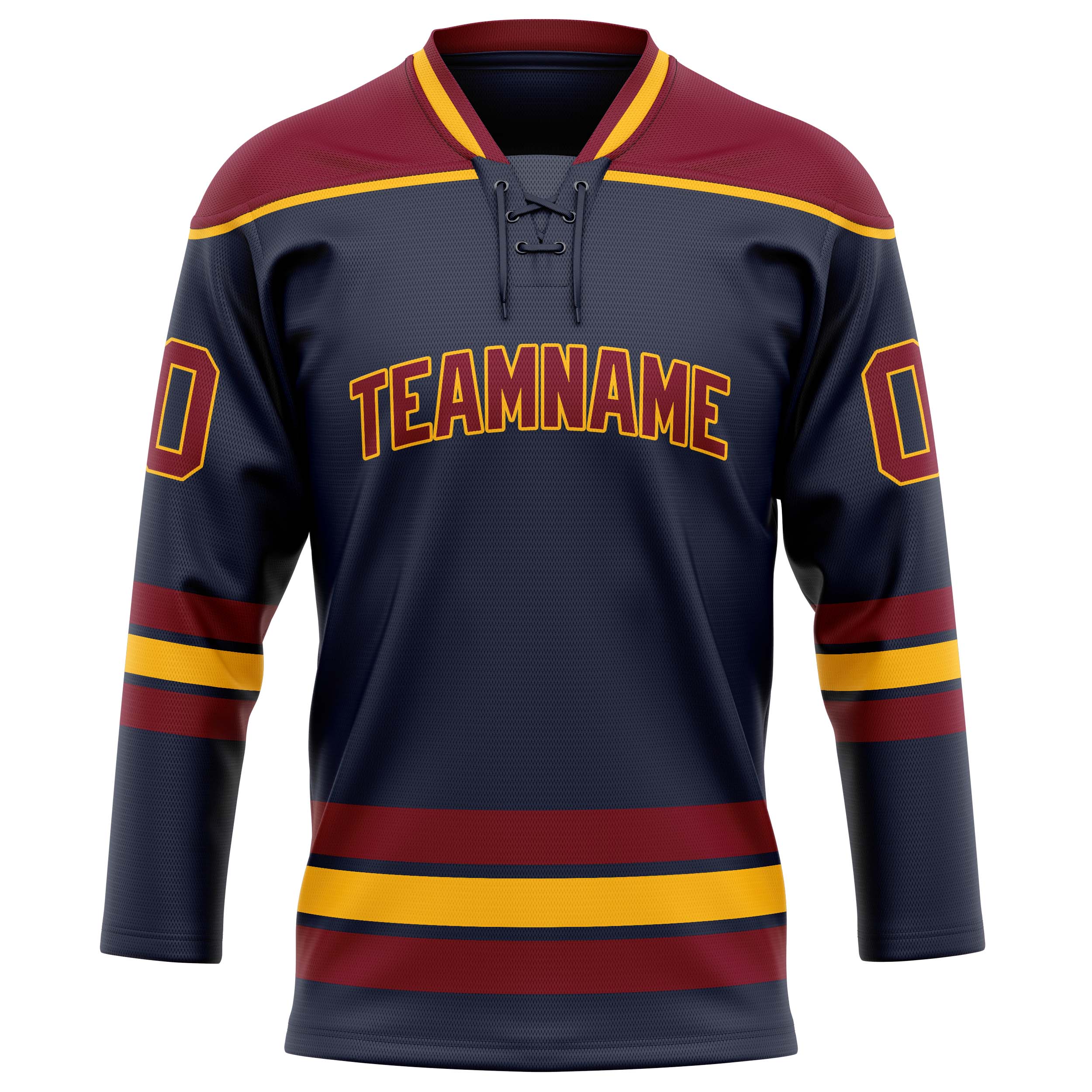 Marineblau Kastanienbraun Eishockey Trikot