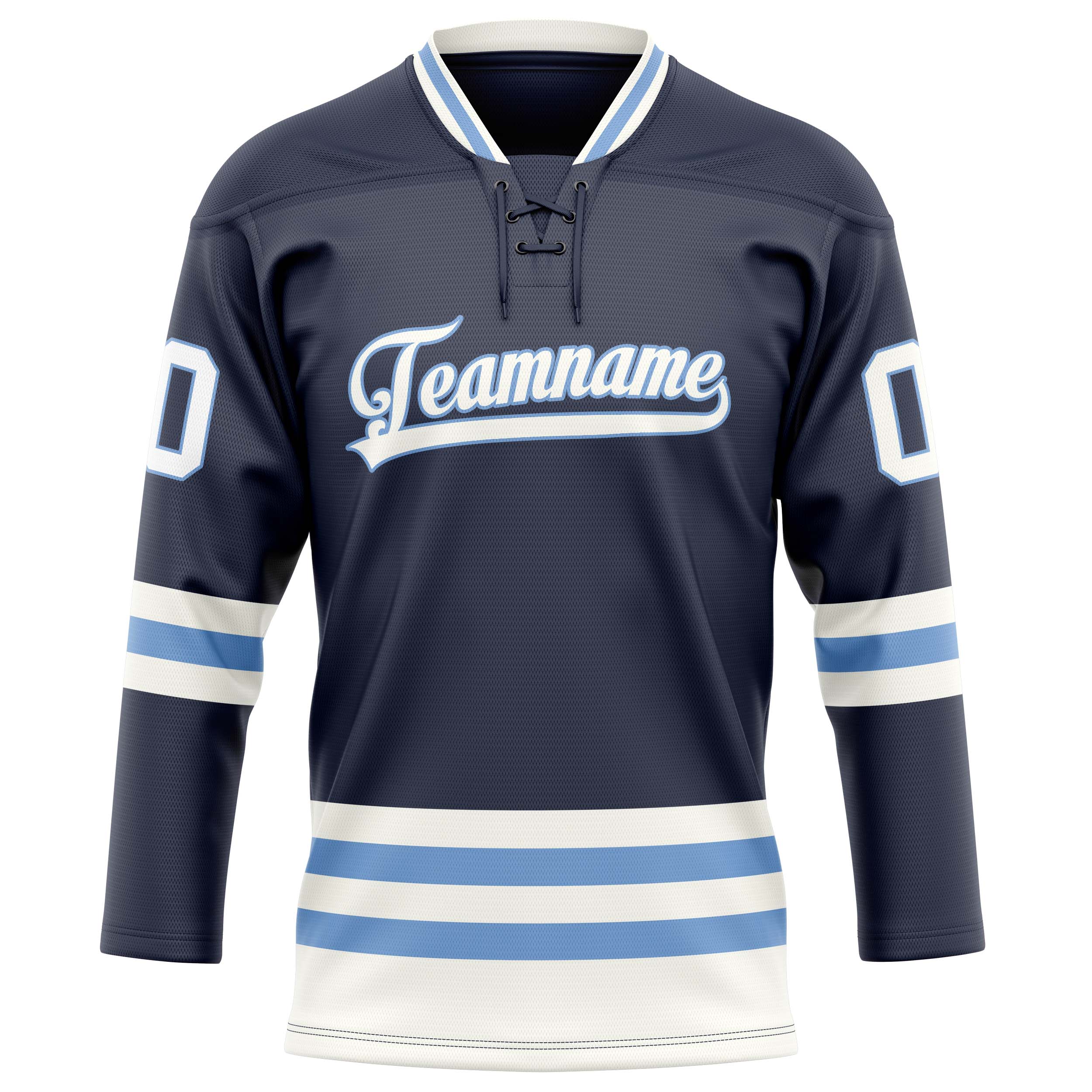 Marineblau Hellblau Eishockey Trikot