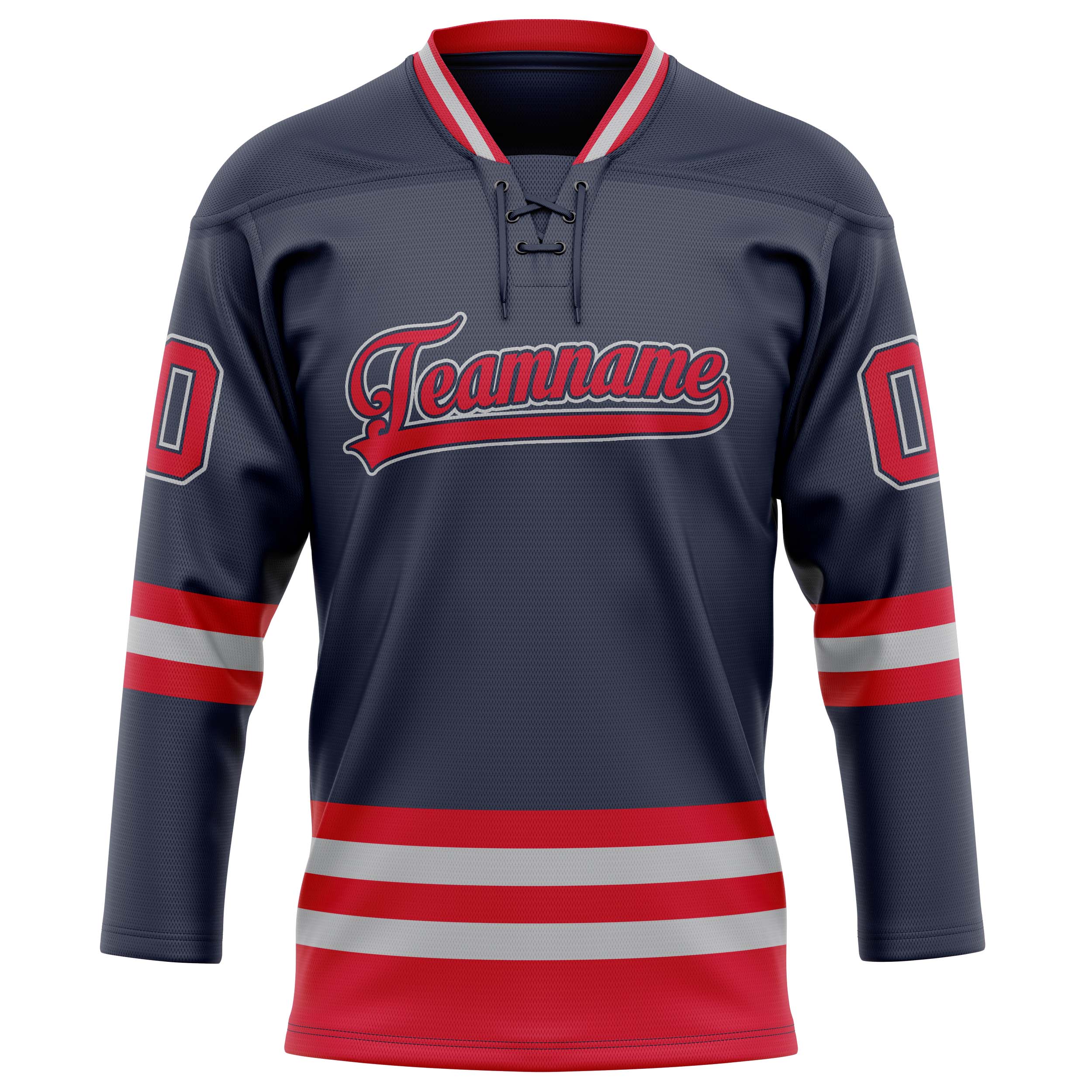 Marineblau Rot Eishockey Trikot