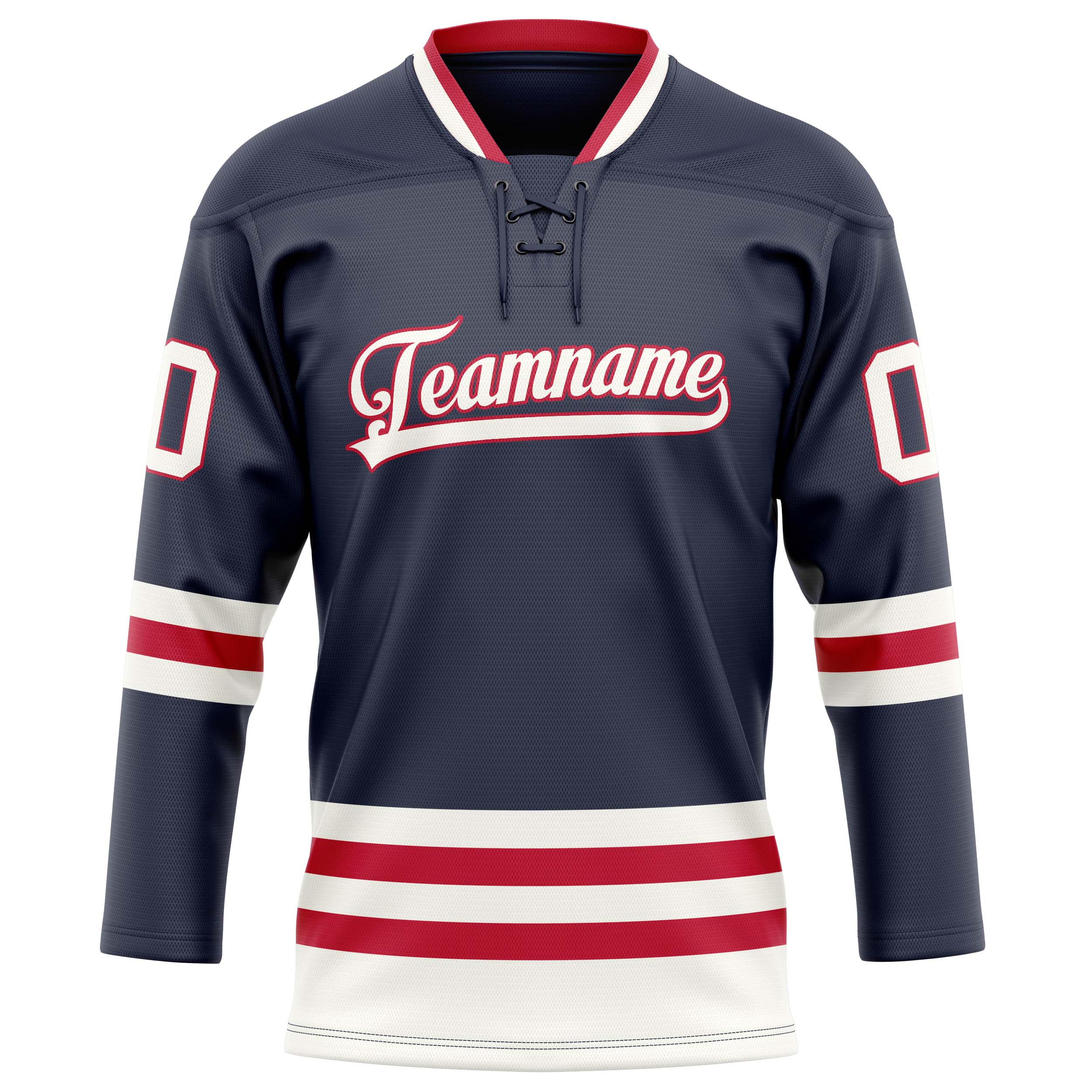 Marineblau Weiß Eishockey Trikot