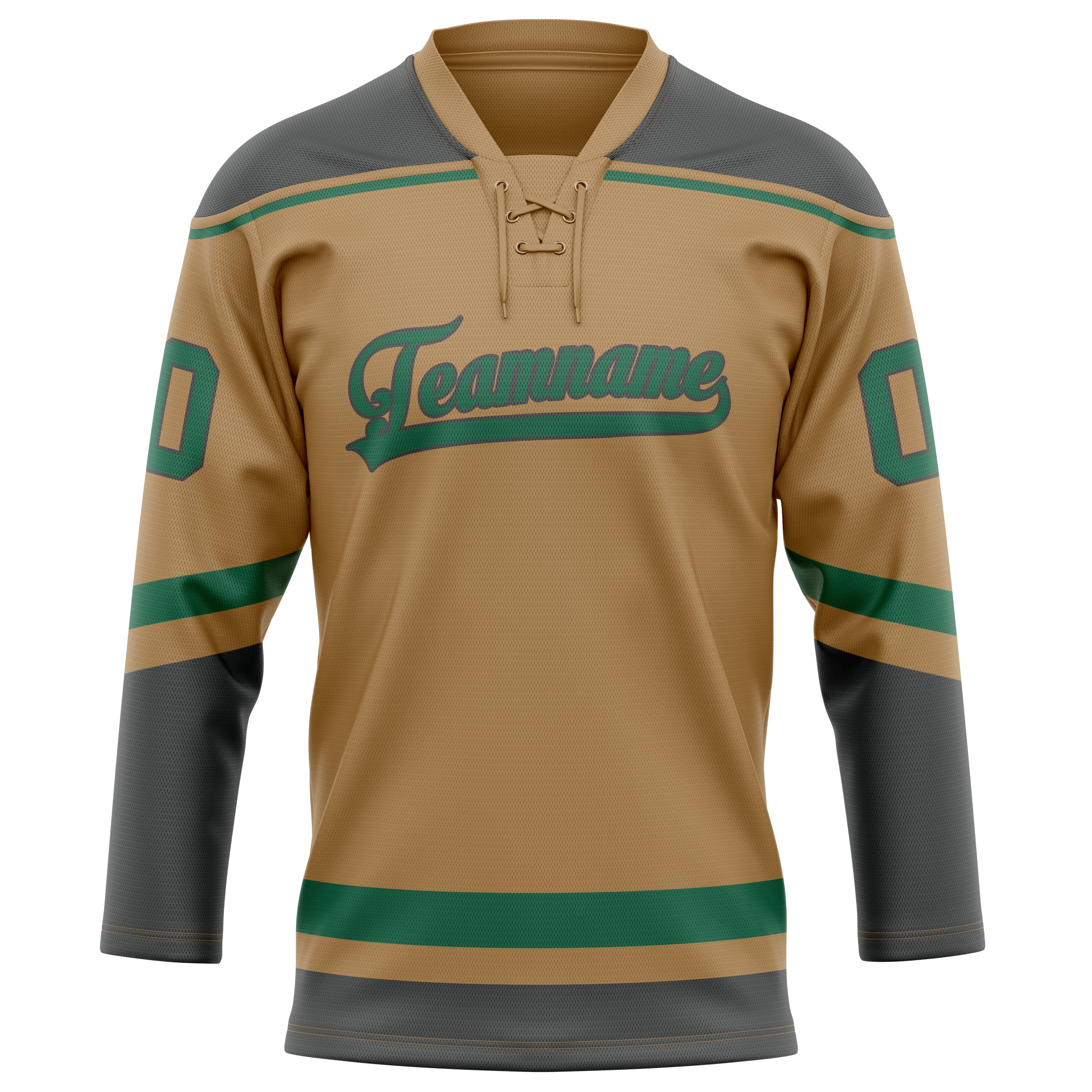 Altgold Grau Eishockey Trikot