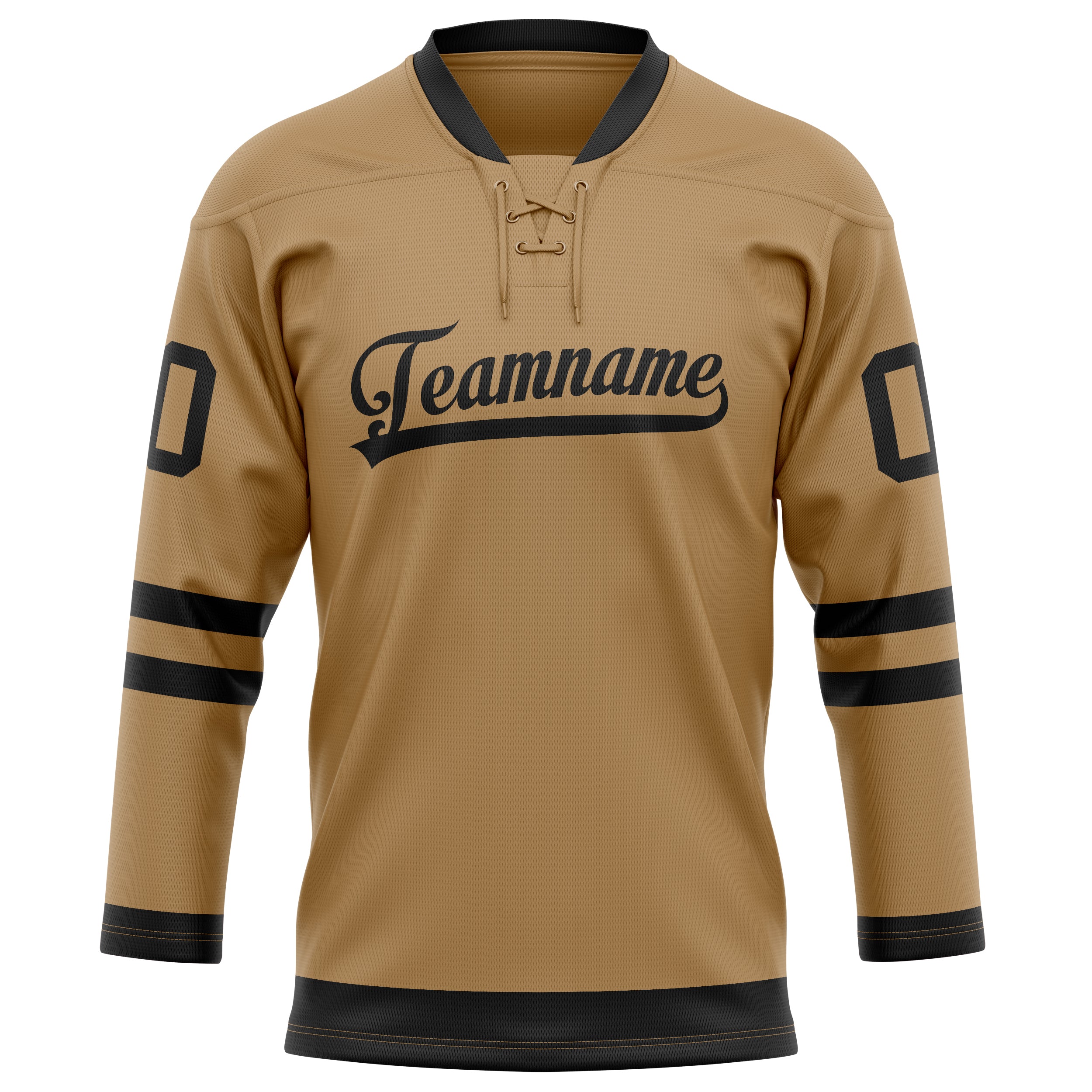 Altgold Schwarz Eishockey Trikot