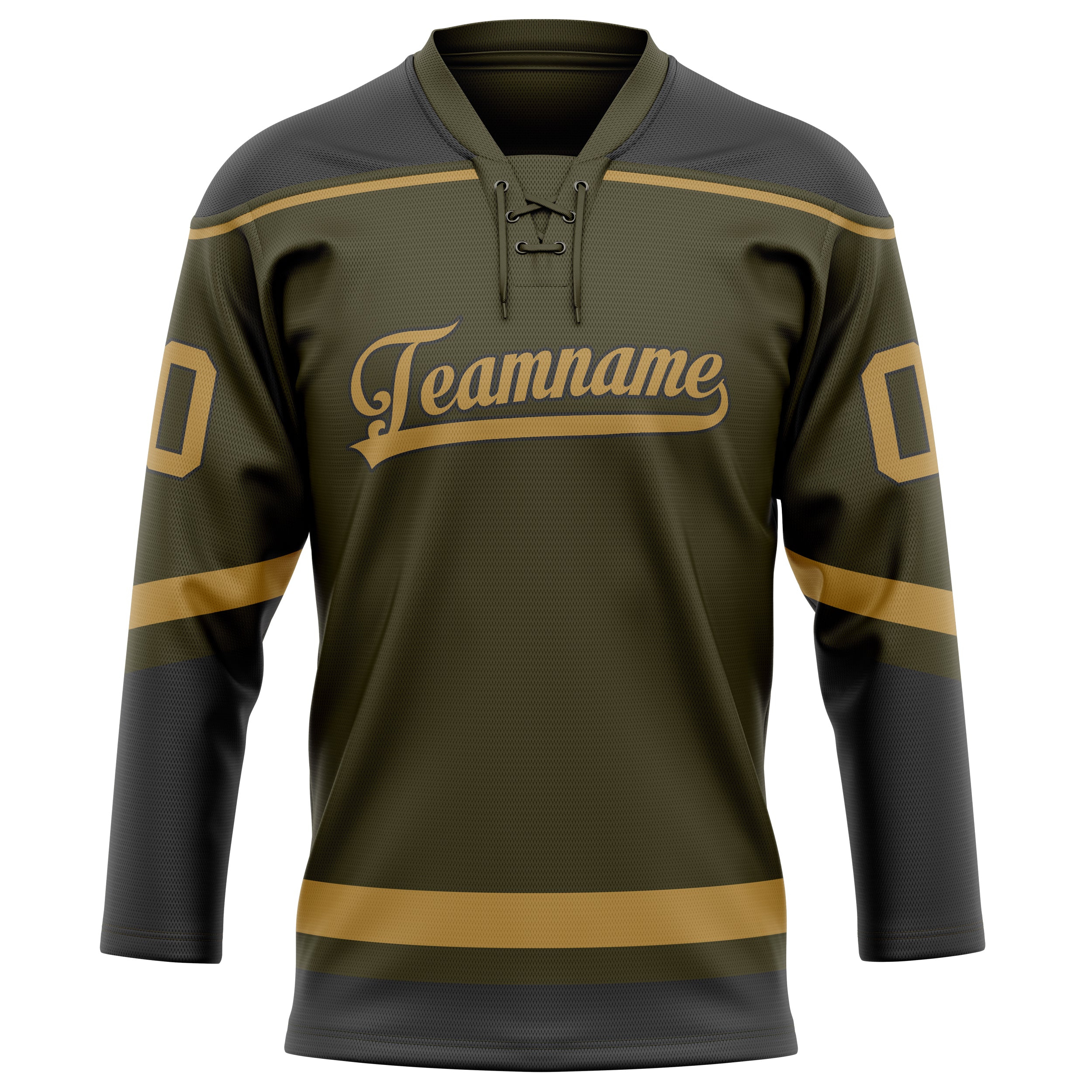 Oliv Altgold Eishockey Trikot