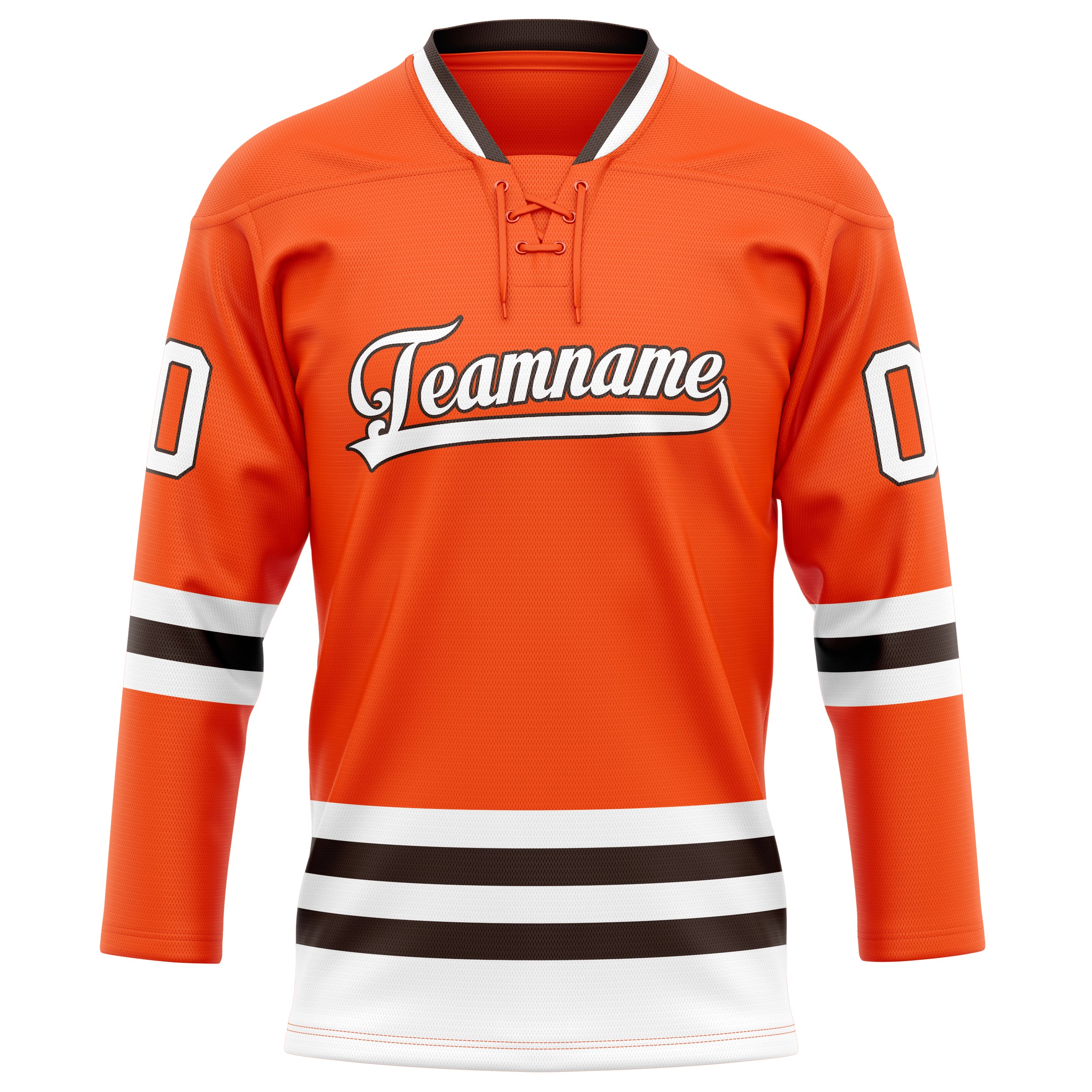 Orange Weiß Eishockey Trikot