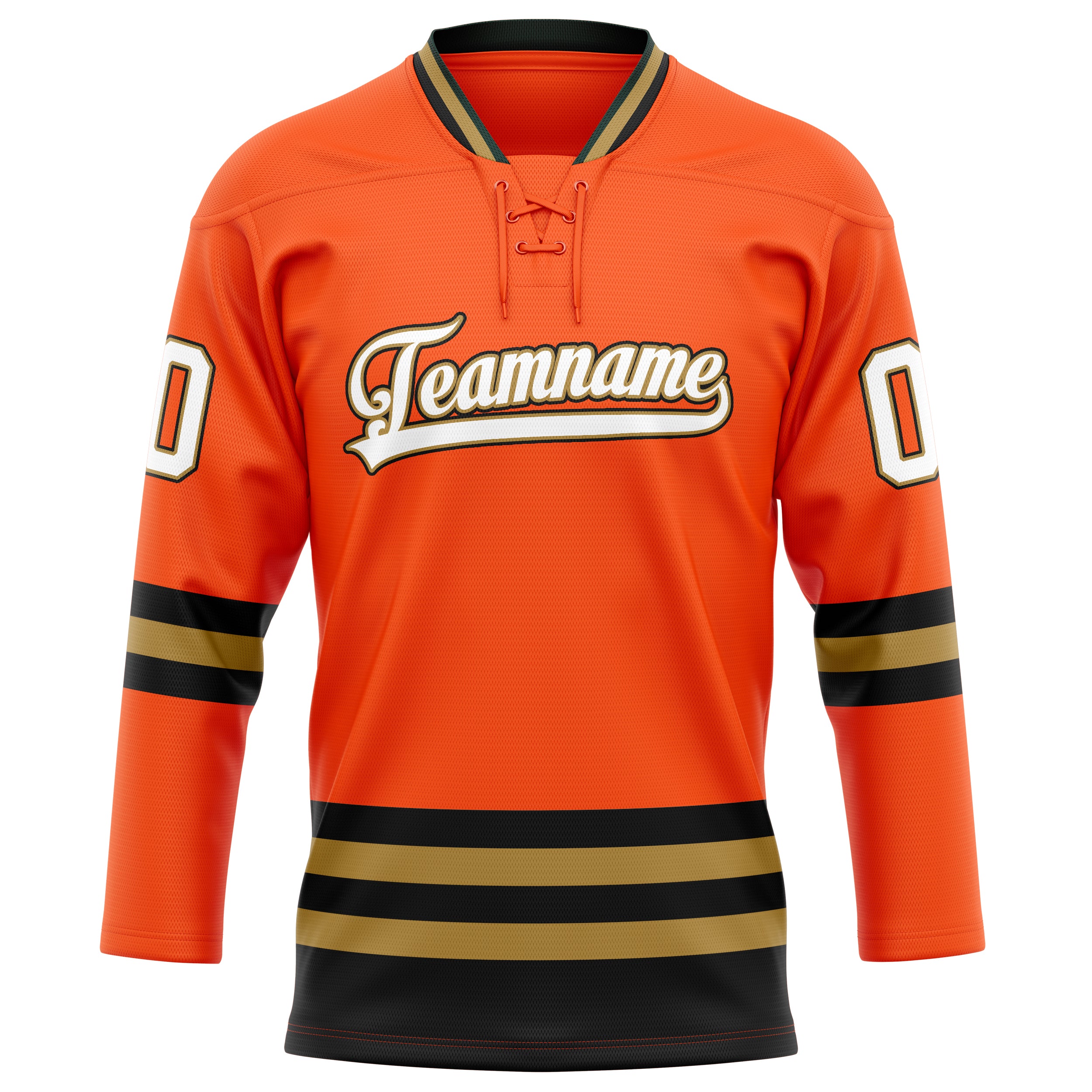 Orange Altgold Eishockey Trikot