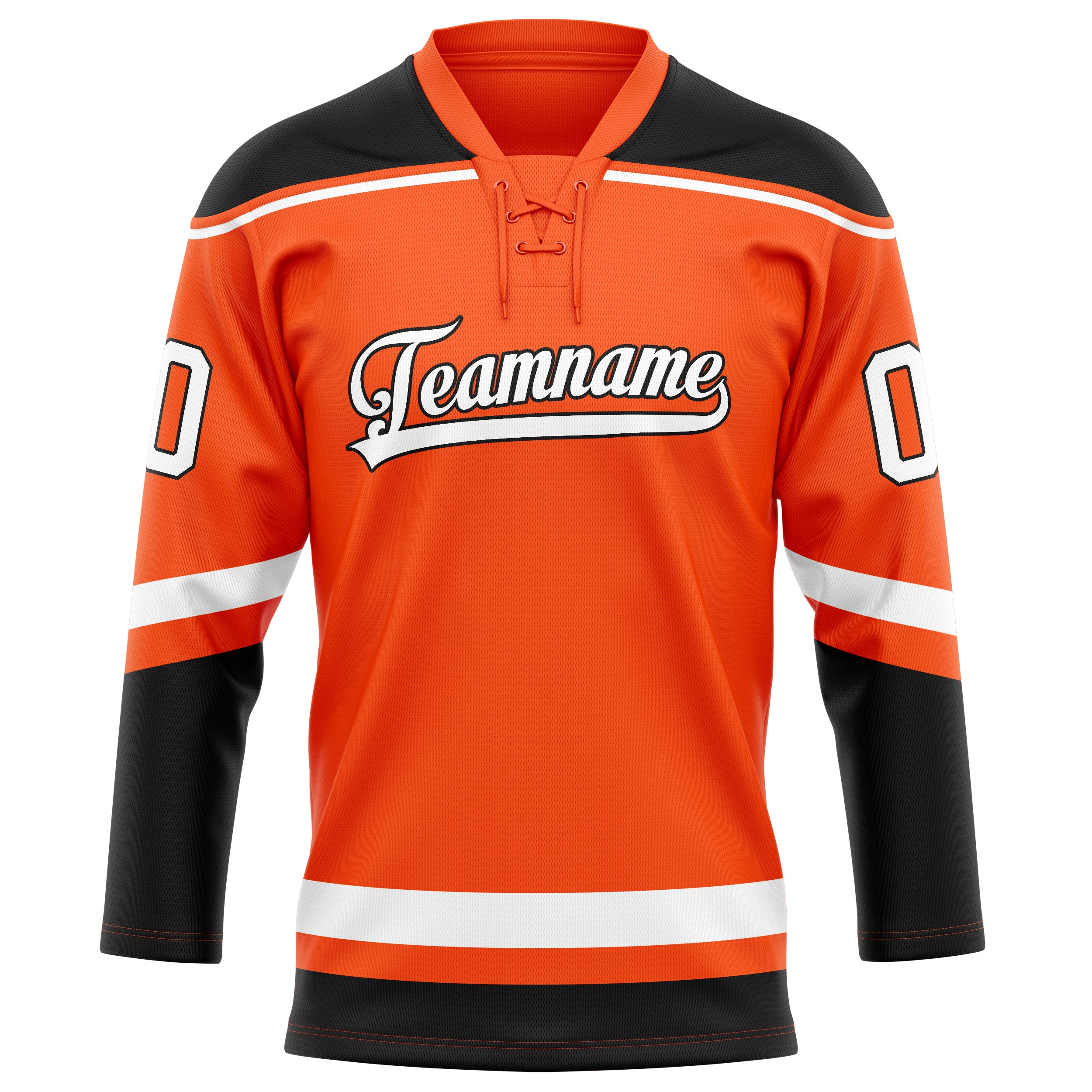 Orange Schwarz Eishockey Trikot