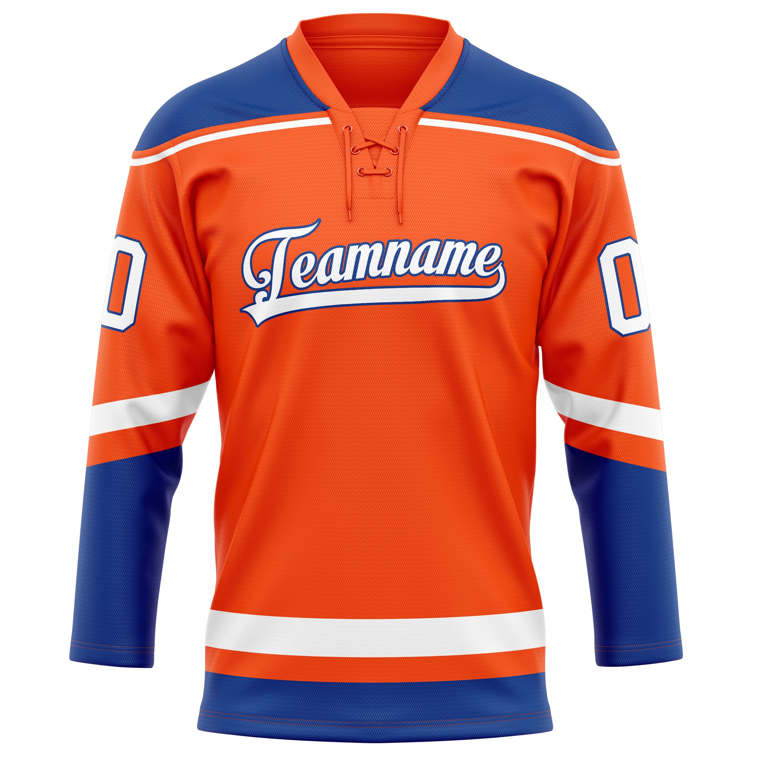 Orange Königsblau Eishockey Trikot