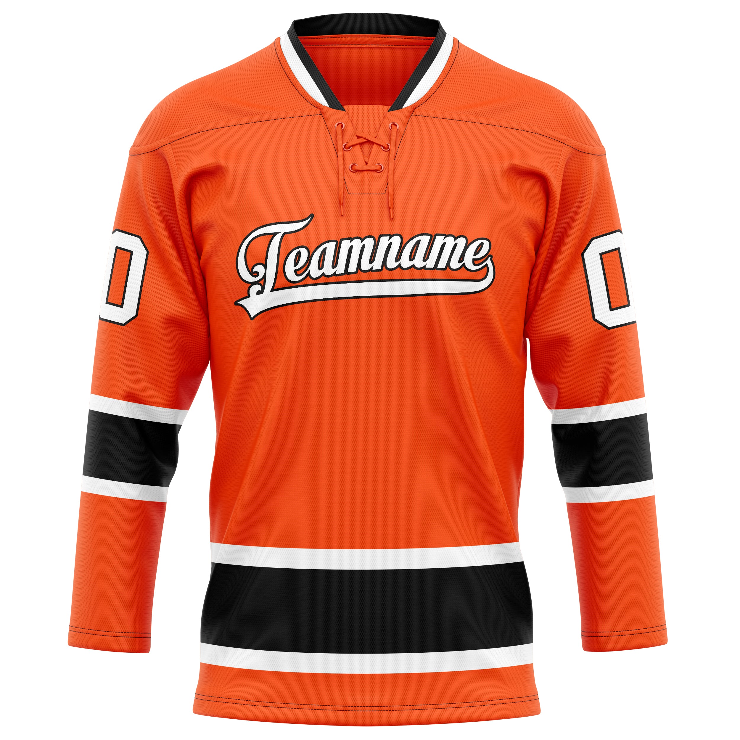 Orange Schwarz Eishockey Trikot