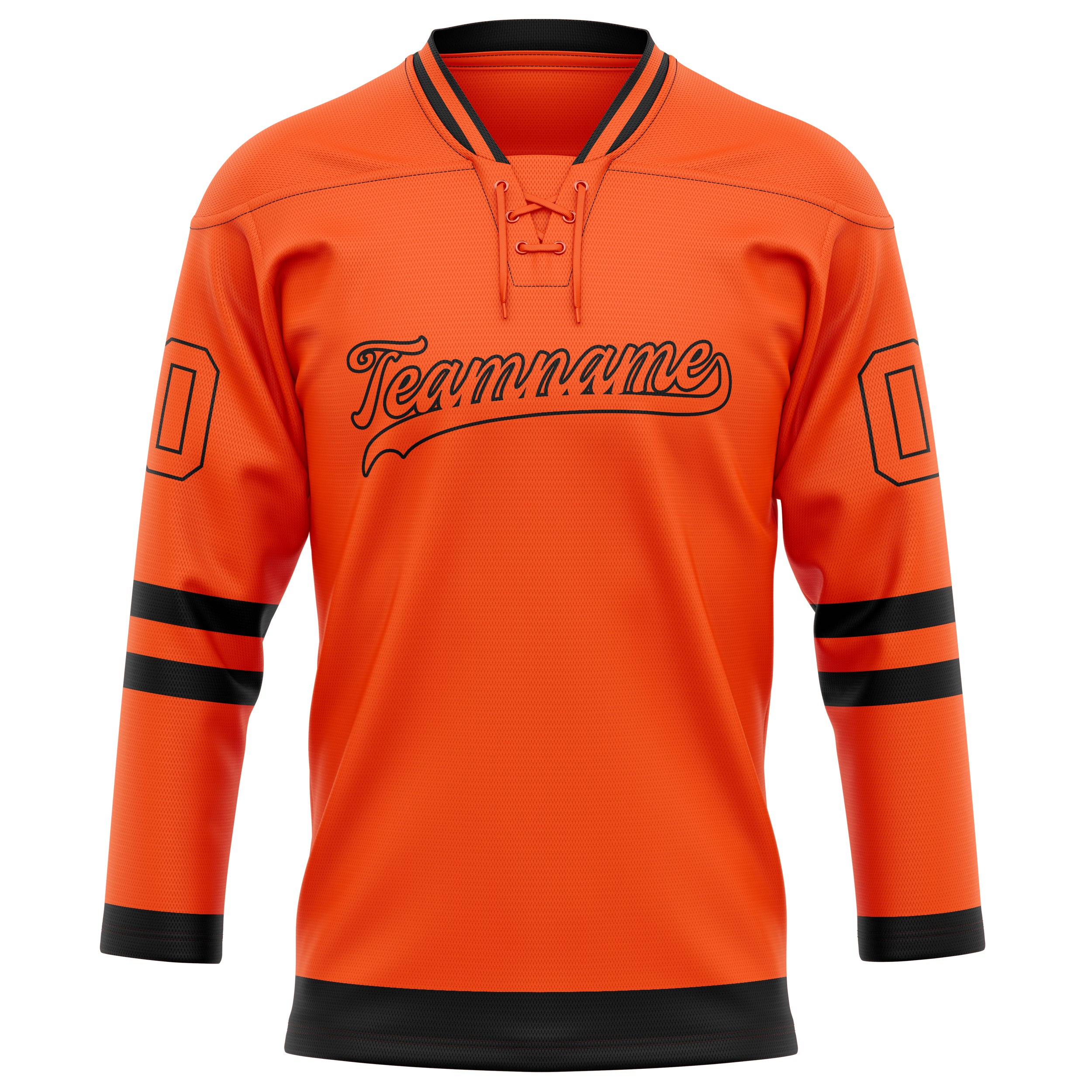 Orange Schwarz Eishockey Trikot