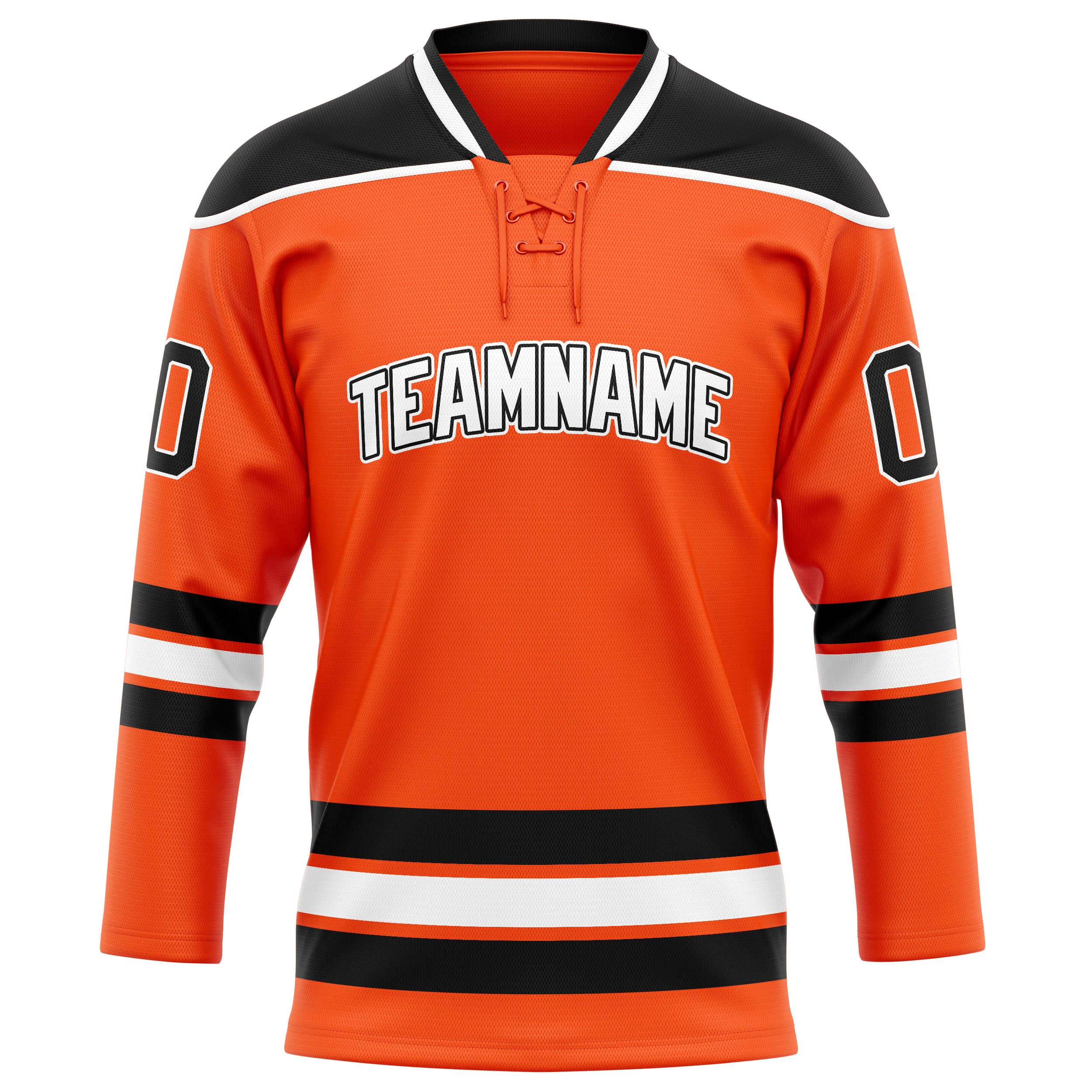 Orange Schwarz Eishockey Trikot