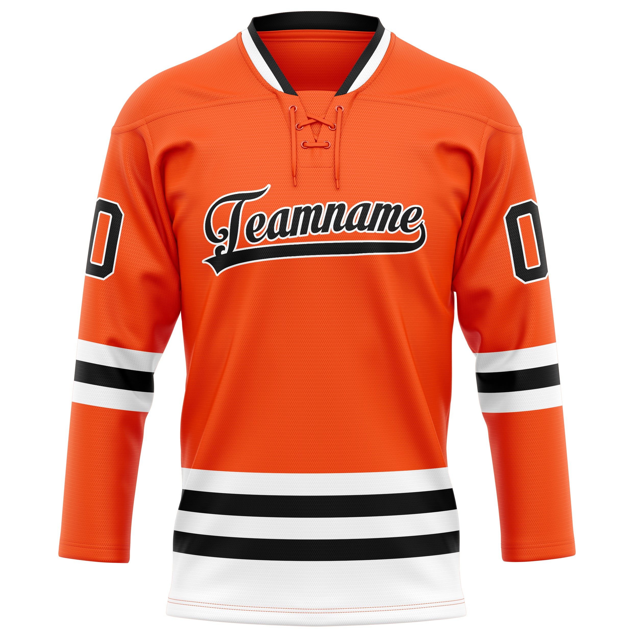 Orange Schwarz Eishockey Trikot