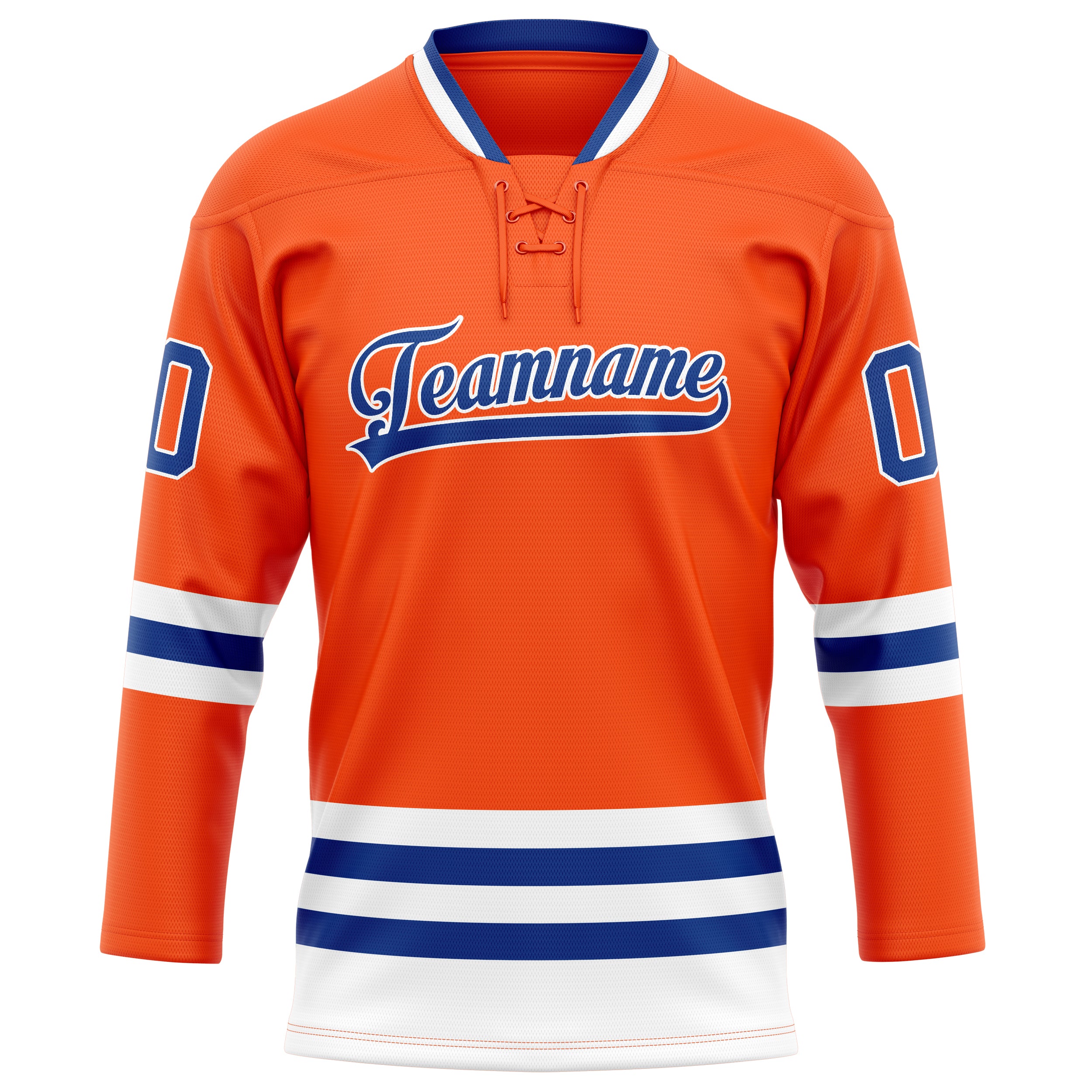 Orange Königsblau Eishockey Trikot