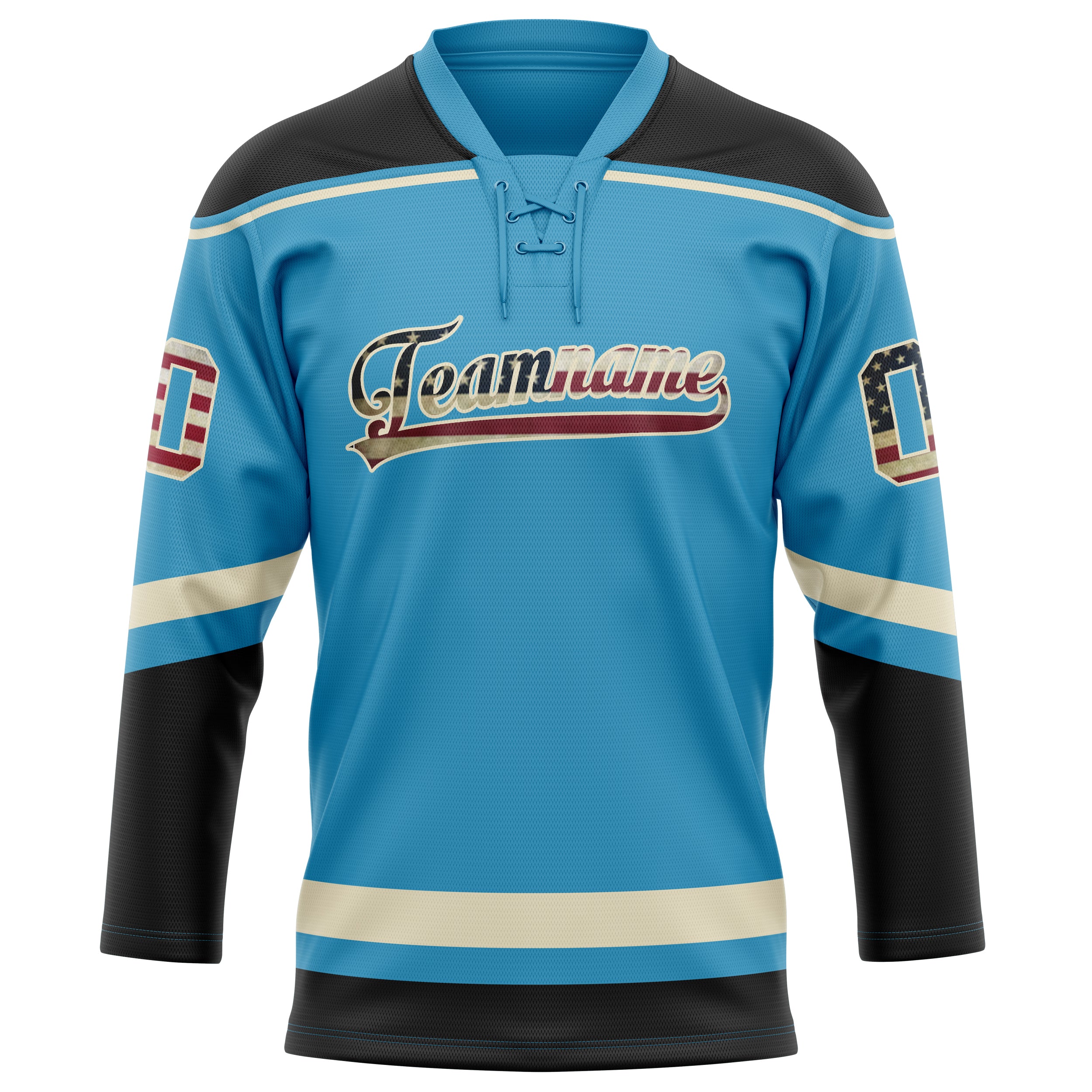 Pantherblau Schwarz Eishockey Trikot