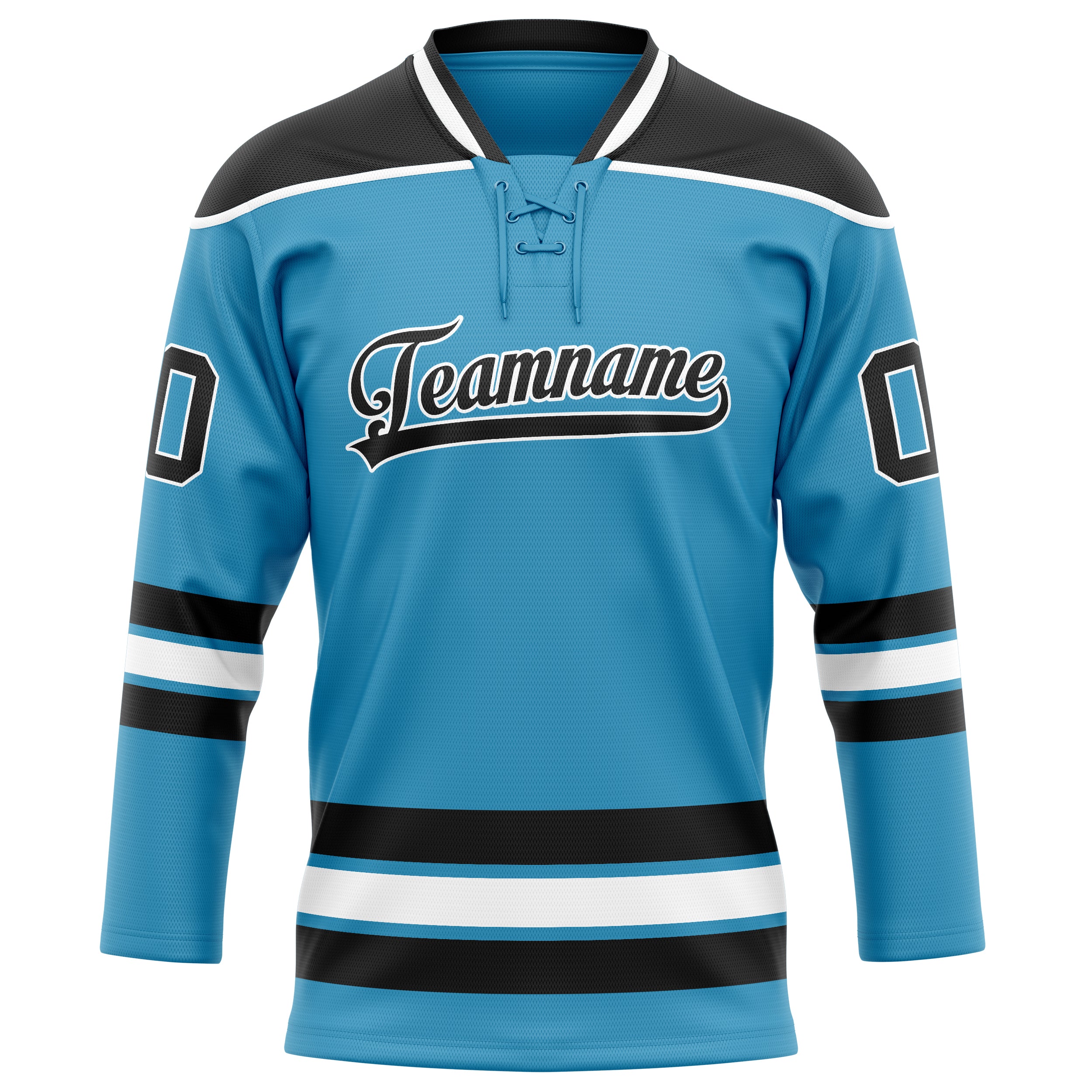 Pantherblau Schwarz Eishockey Trikot