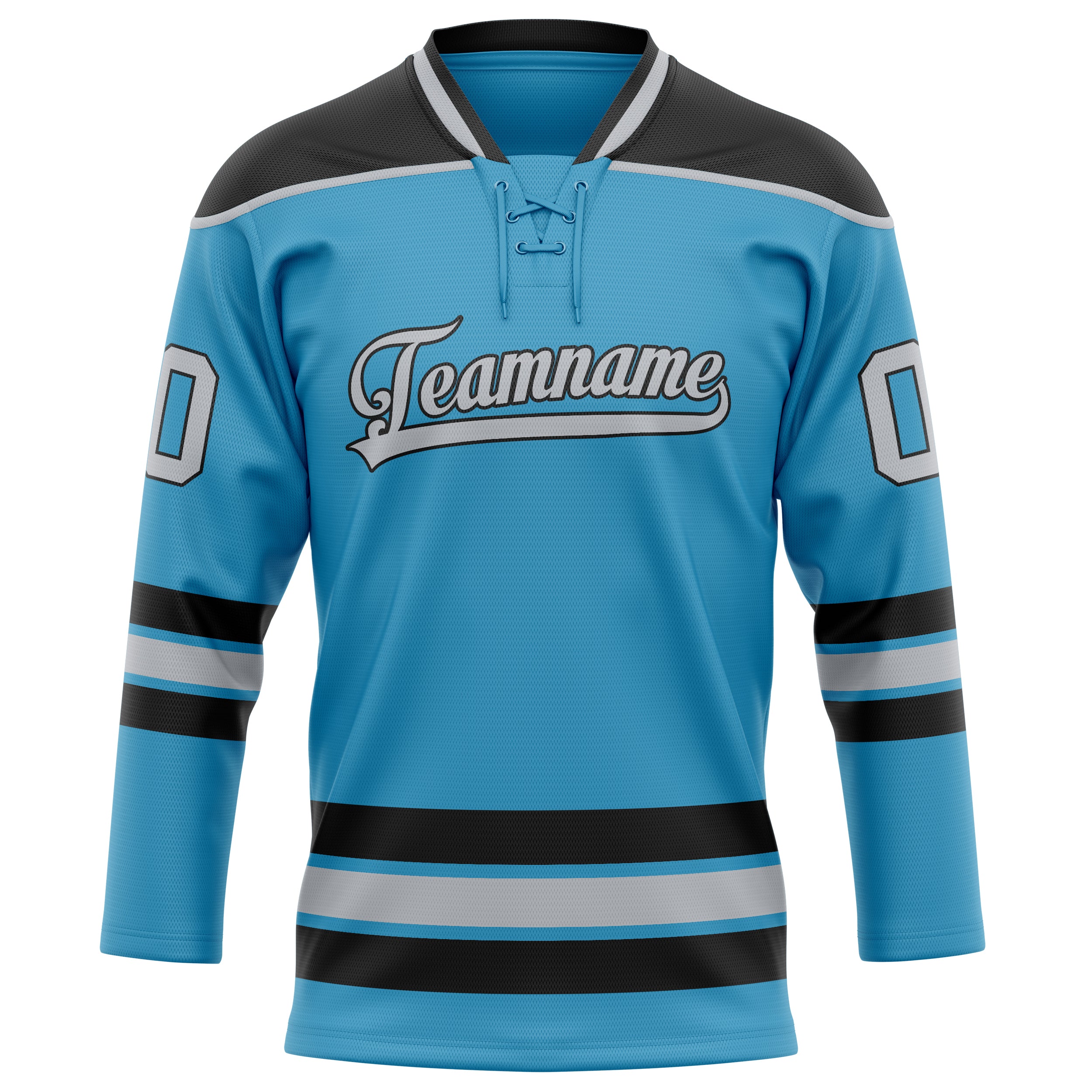 Pantherblau Schwarz Eishockey Trikot