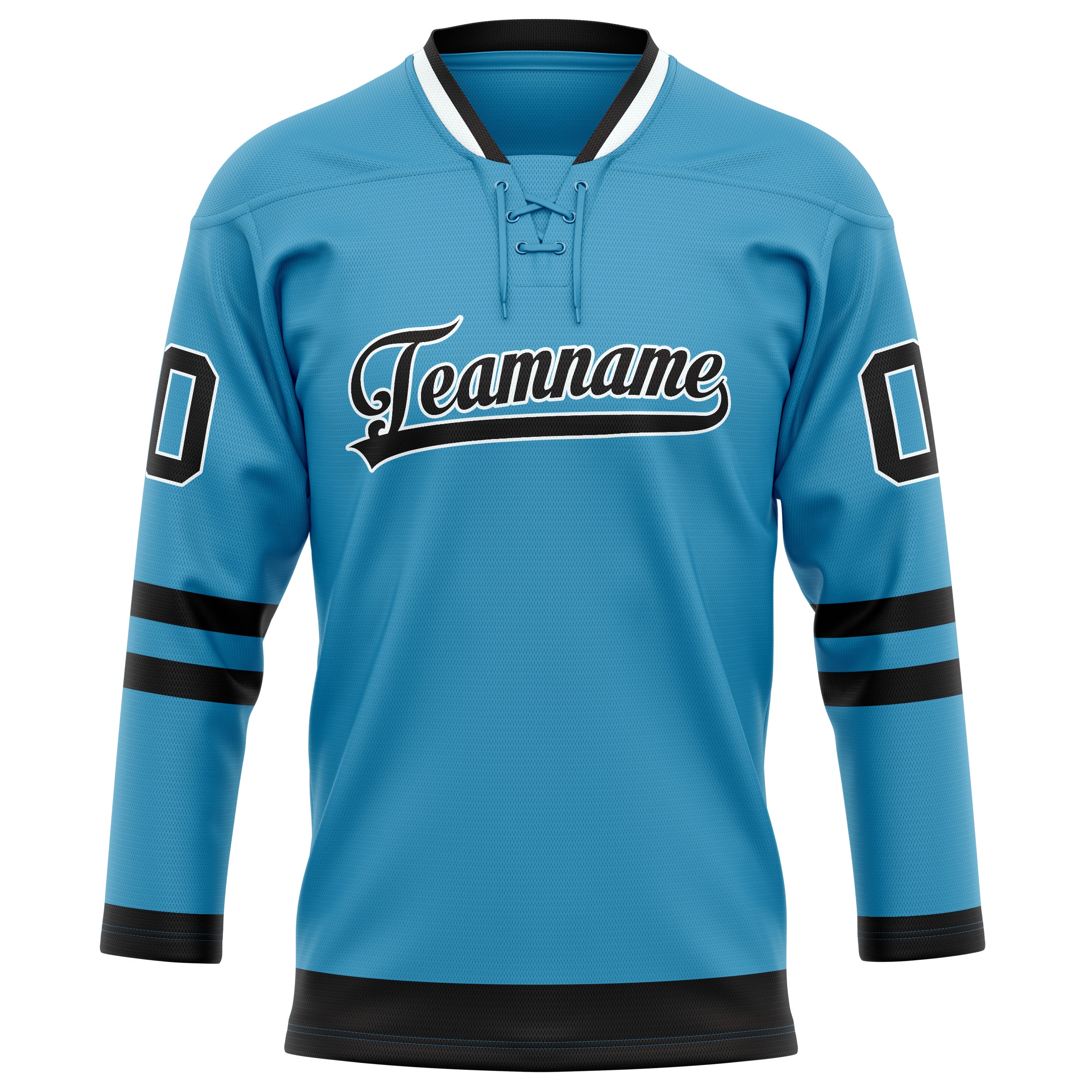 Pantherblau Schwarz Eishockey Trikot