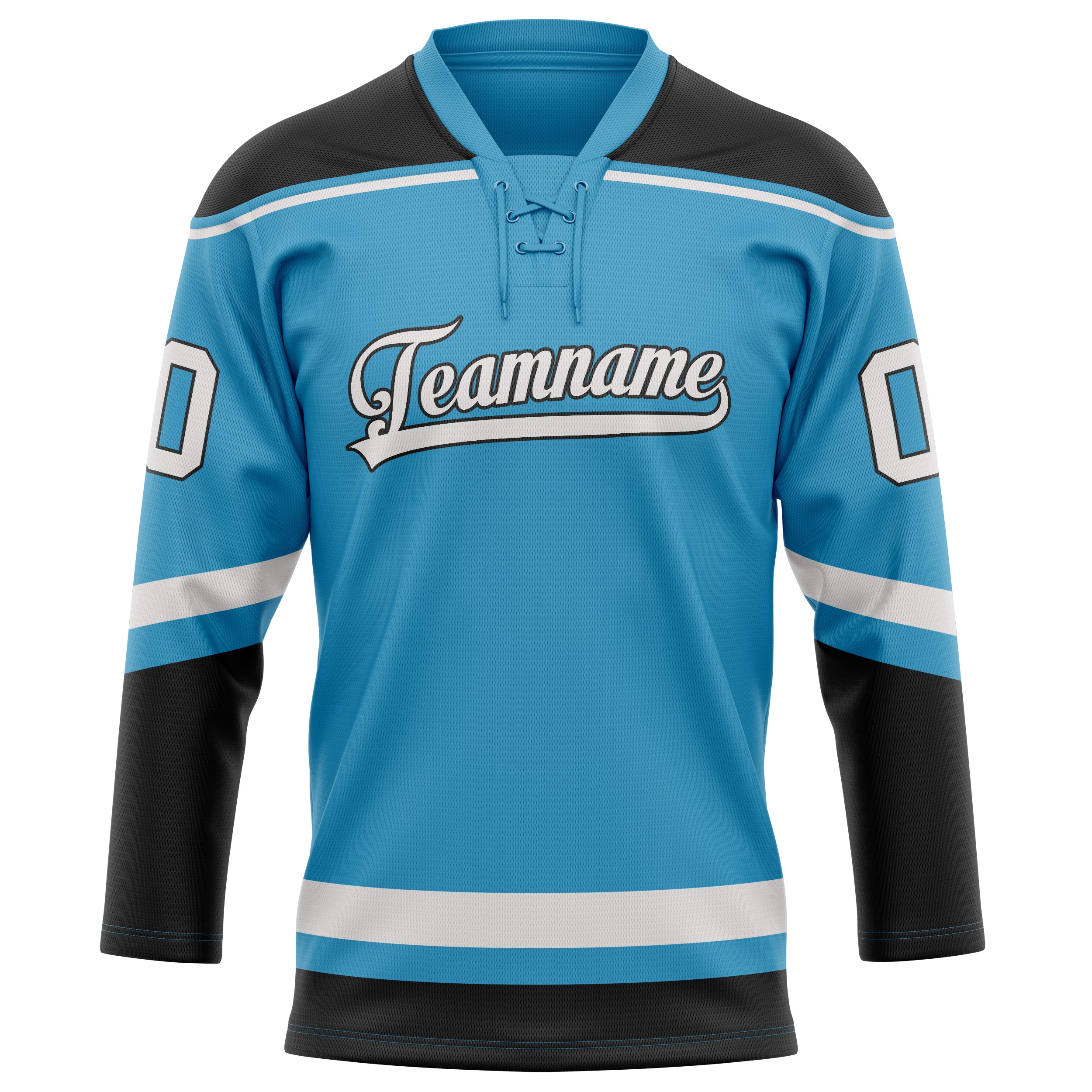 Pantherblau Schwarz Eishockey Trikot