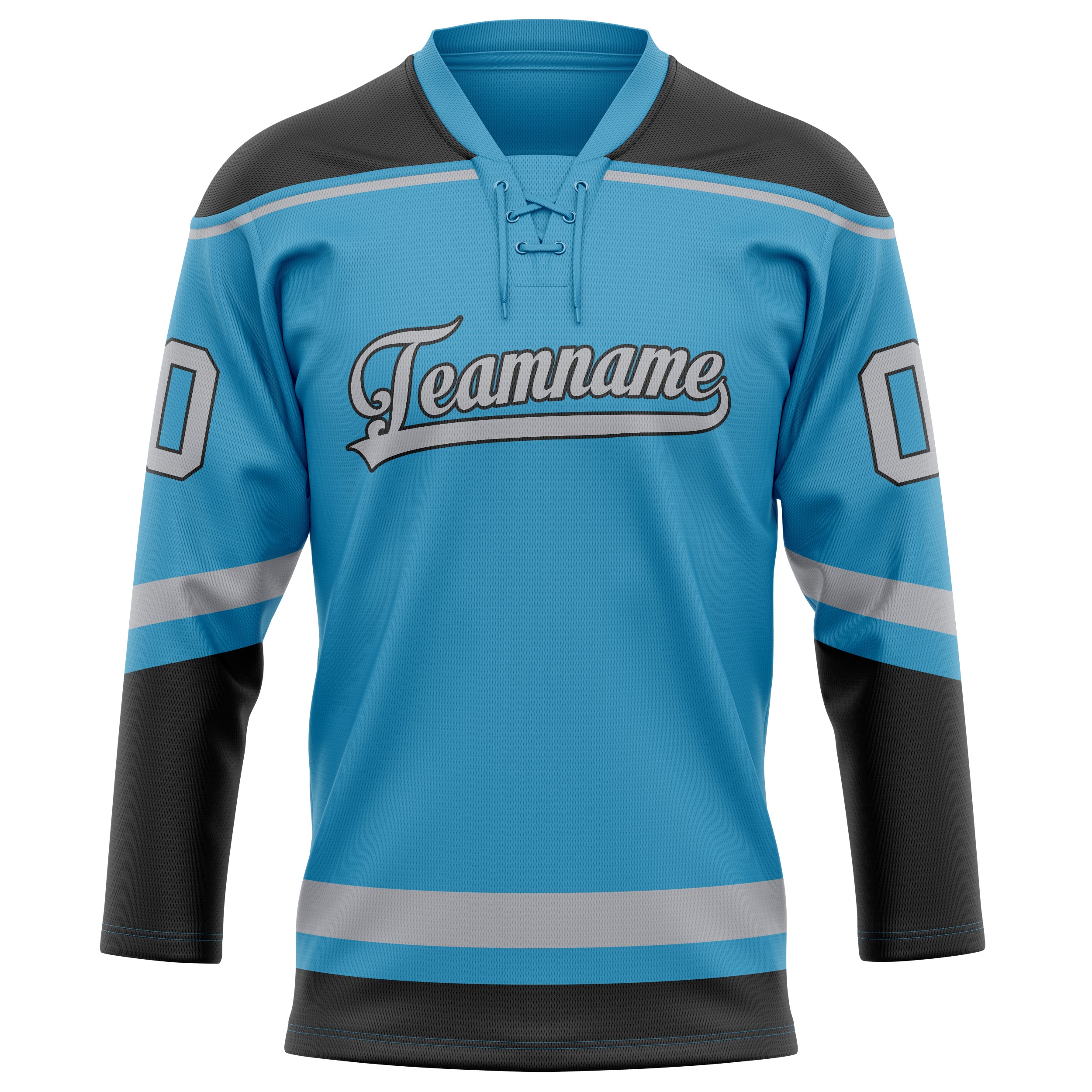 Pantherblau Grau Eishockey Trikot