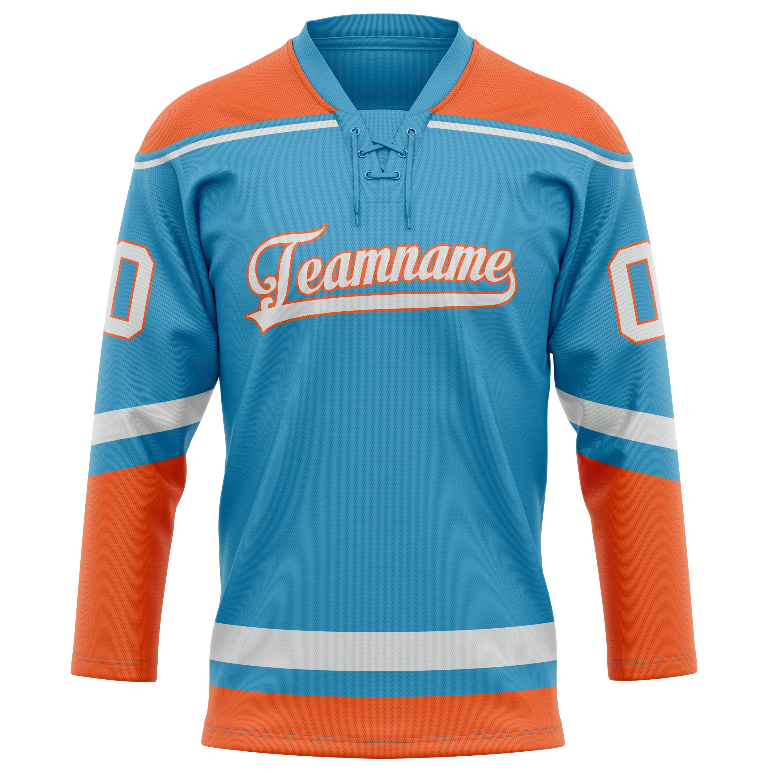 Pantherblau Orange Eishockey Trikot