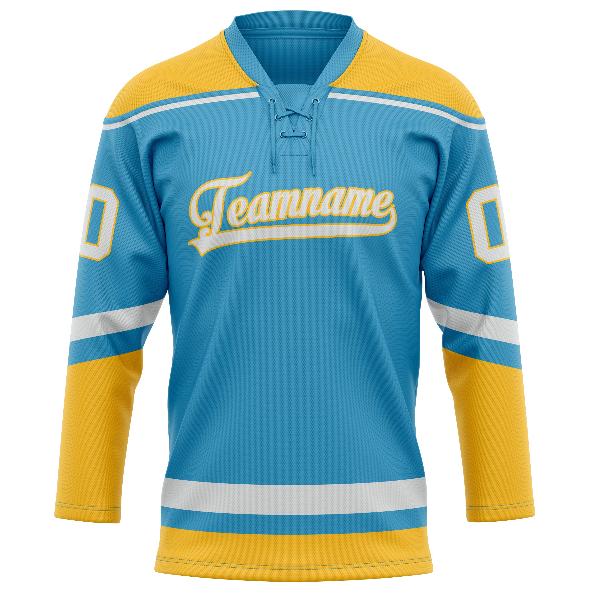 Pantherblau Gold Eishockey Trikot