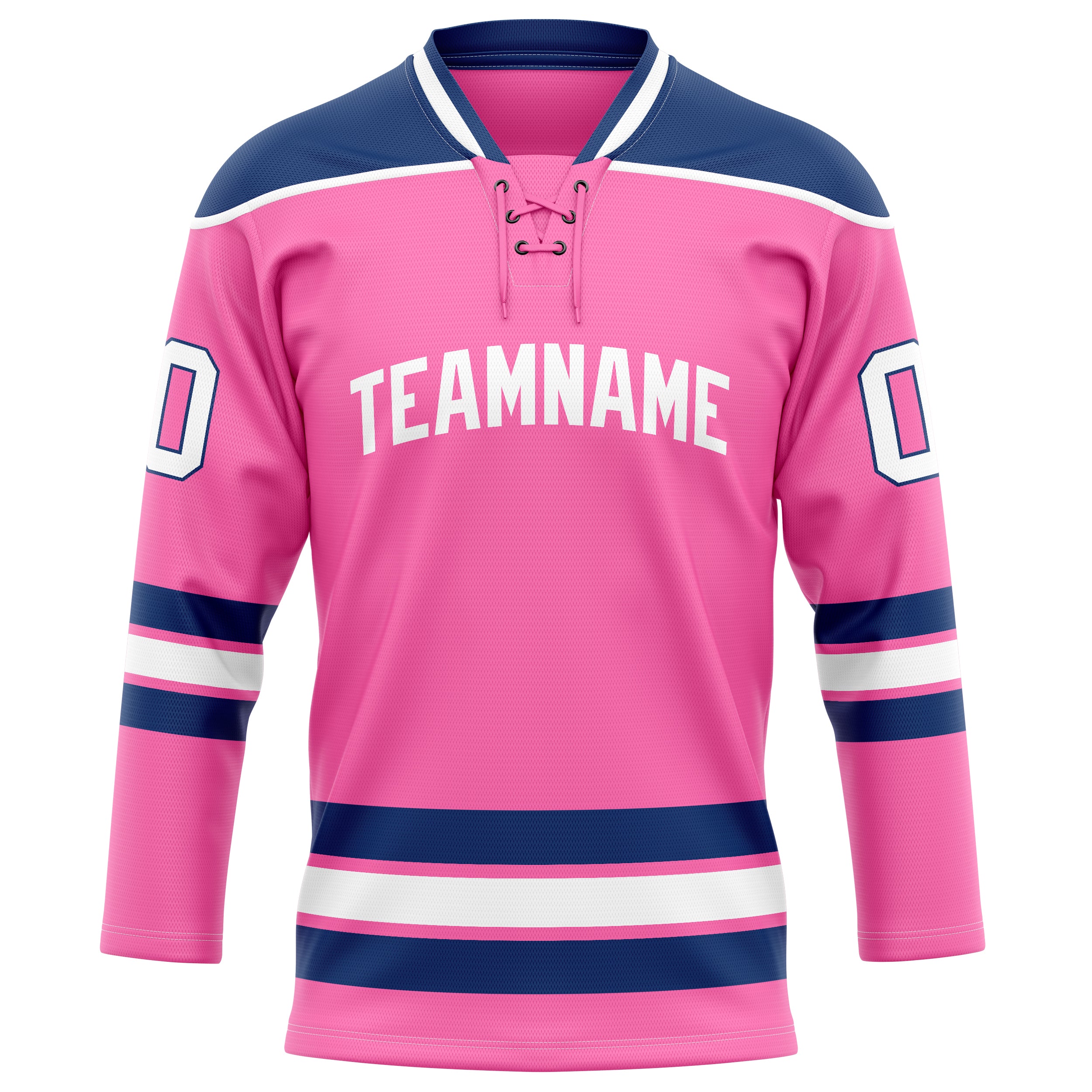 Rosa Marineblau Eishockey Trikot