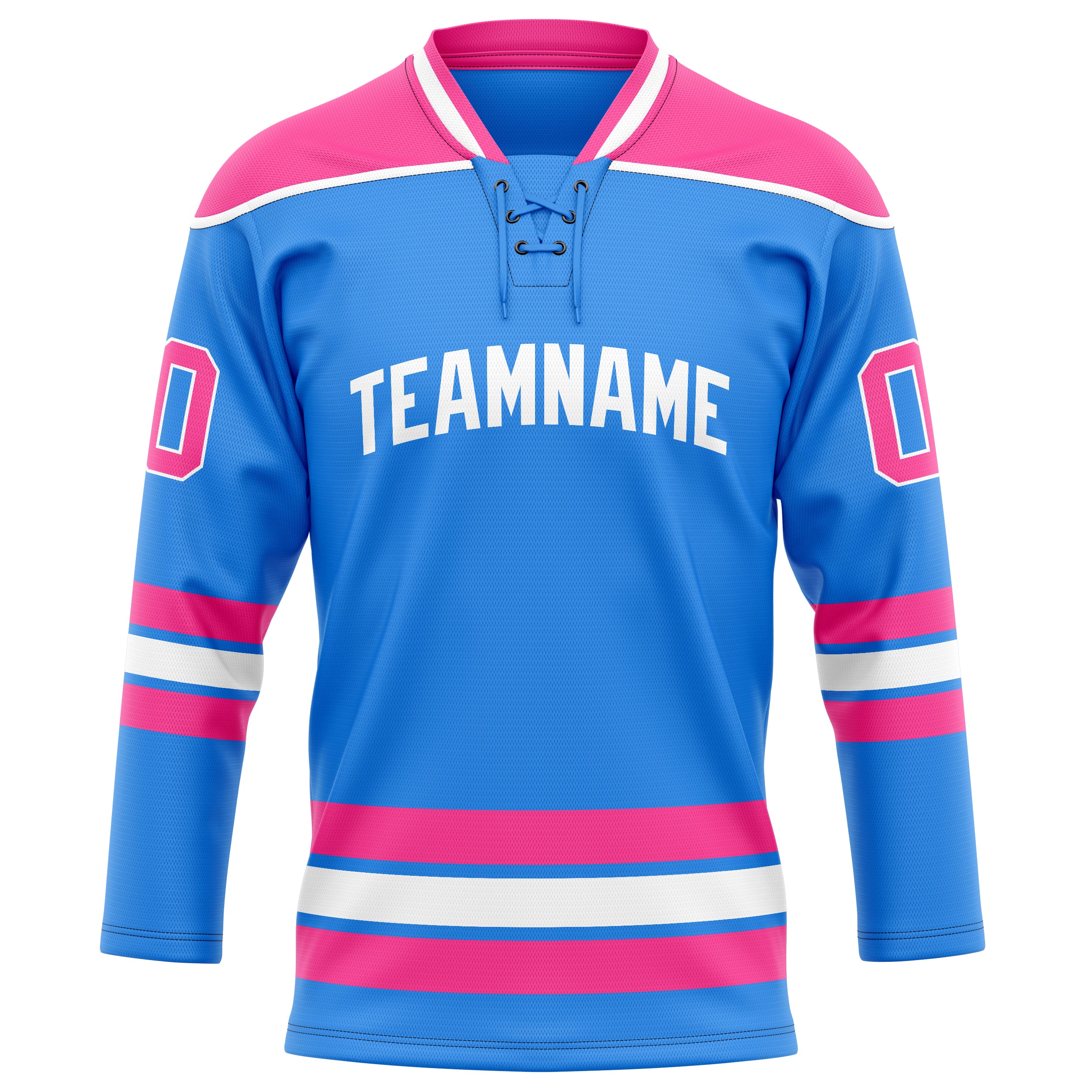 Puderblau Rosa Eishockey Trikot