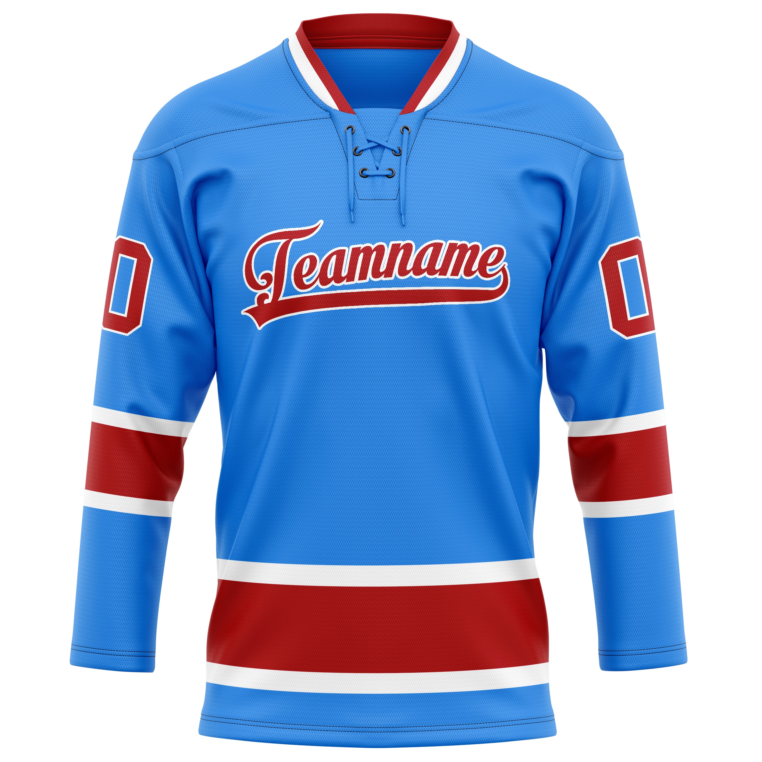 Puderblau Kastanienbraun Eishockey Trikot