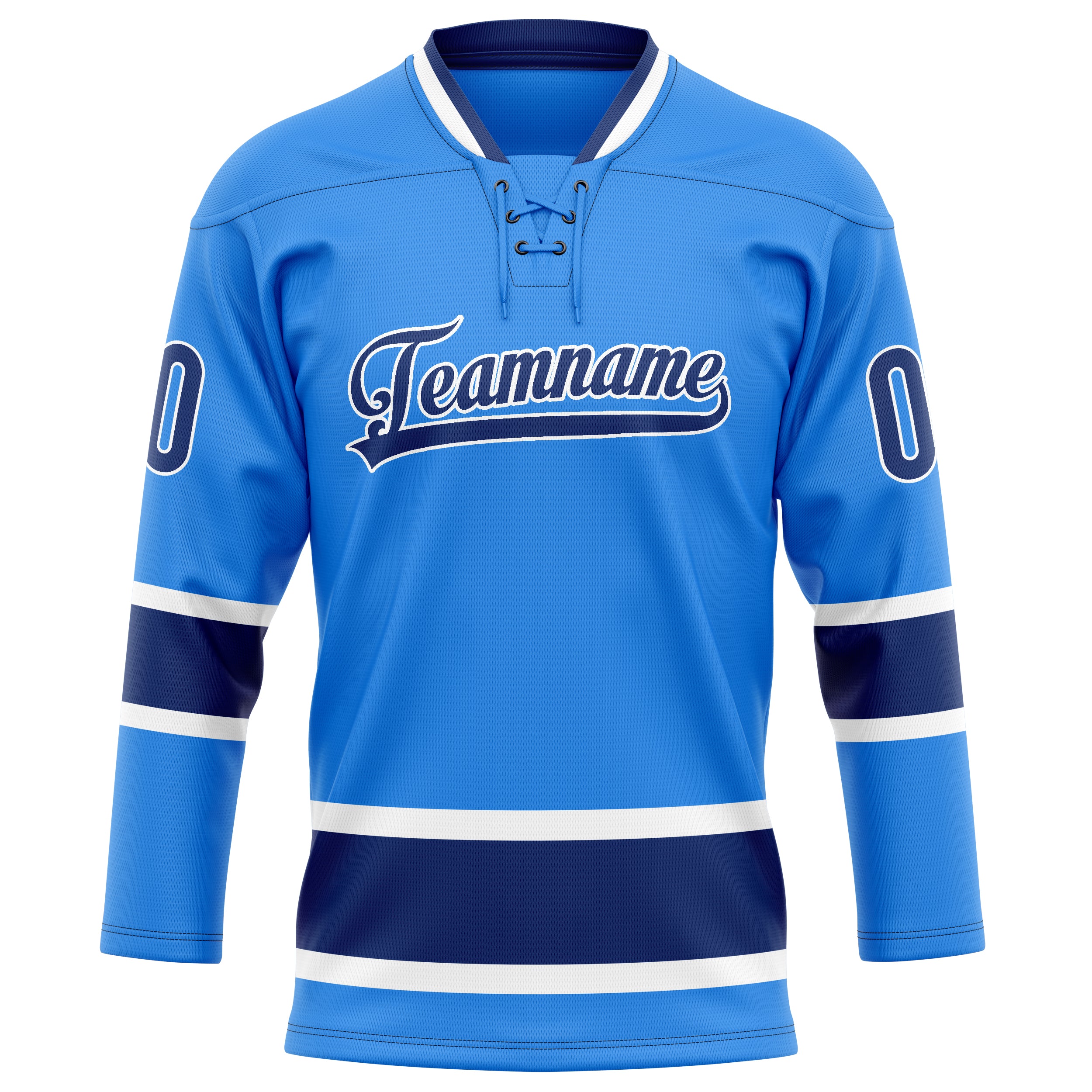 Puderblau Marineblau Eishockey Trikot