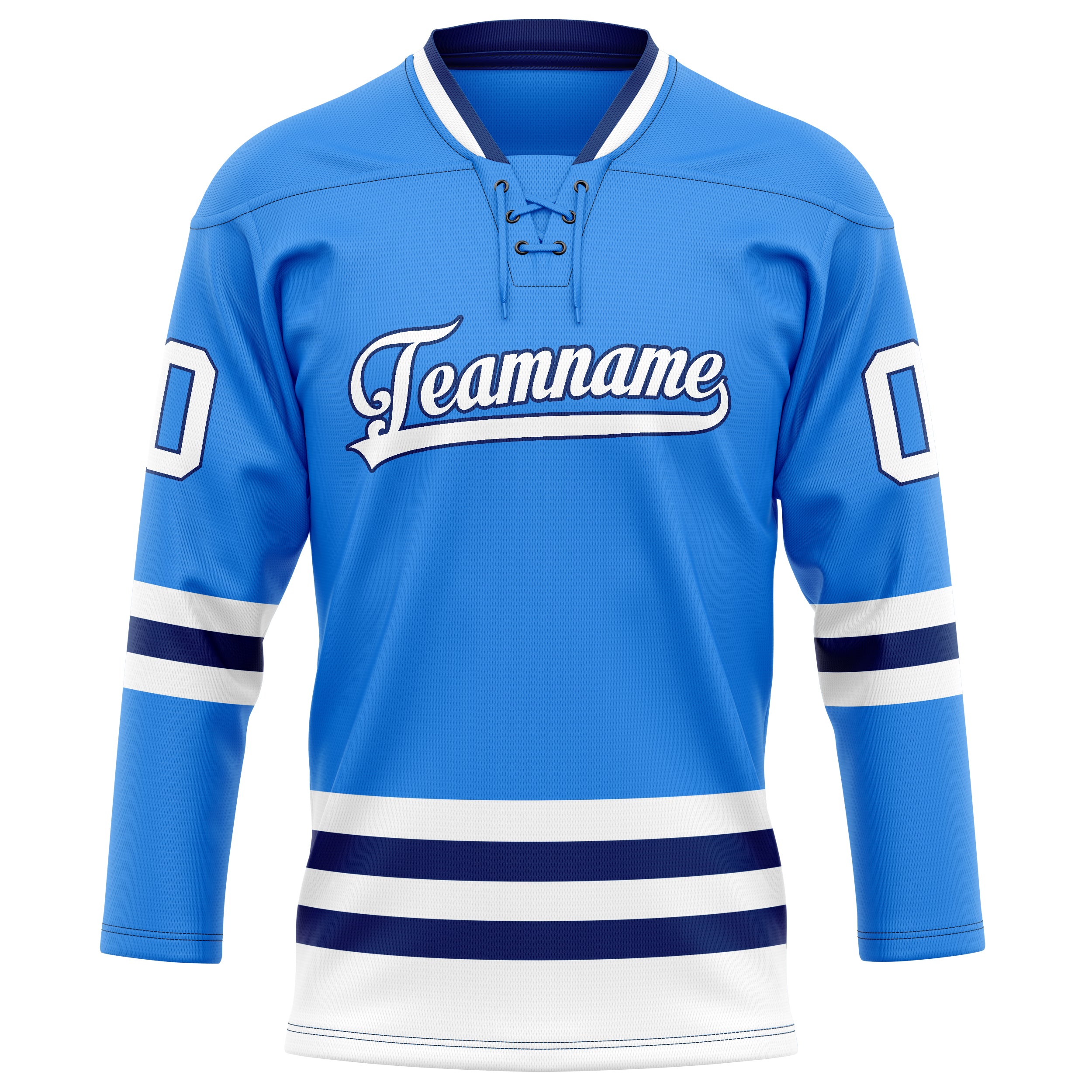 Puderblau Marineblau Eishockey Trikot