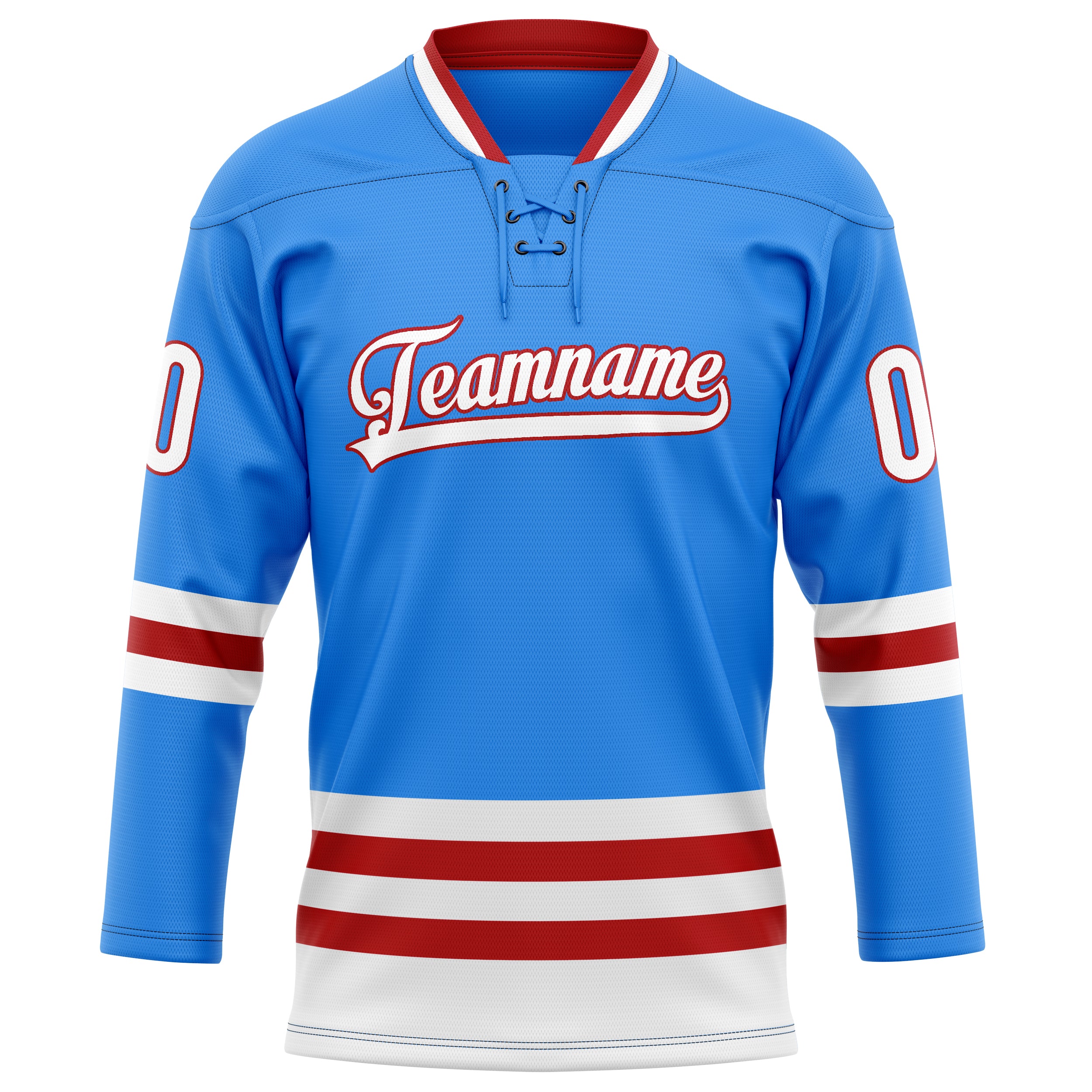 Puderblau Kastanienbraun Eishockey Trikot