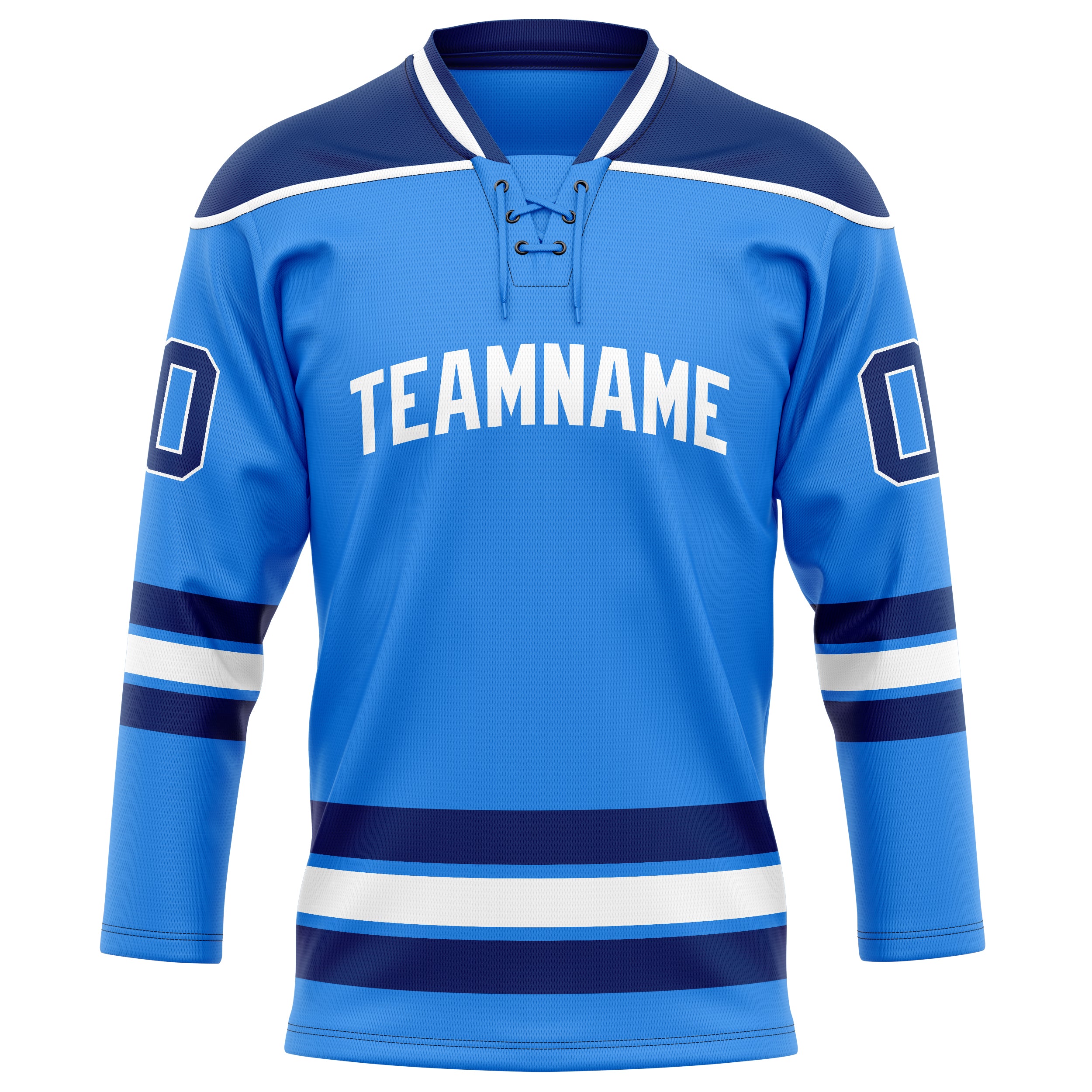 Puderblau Marineblau Eishockey Trikot