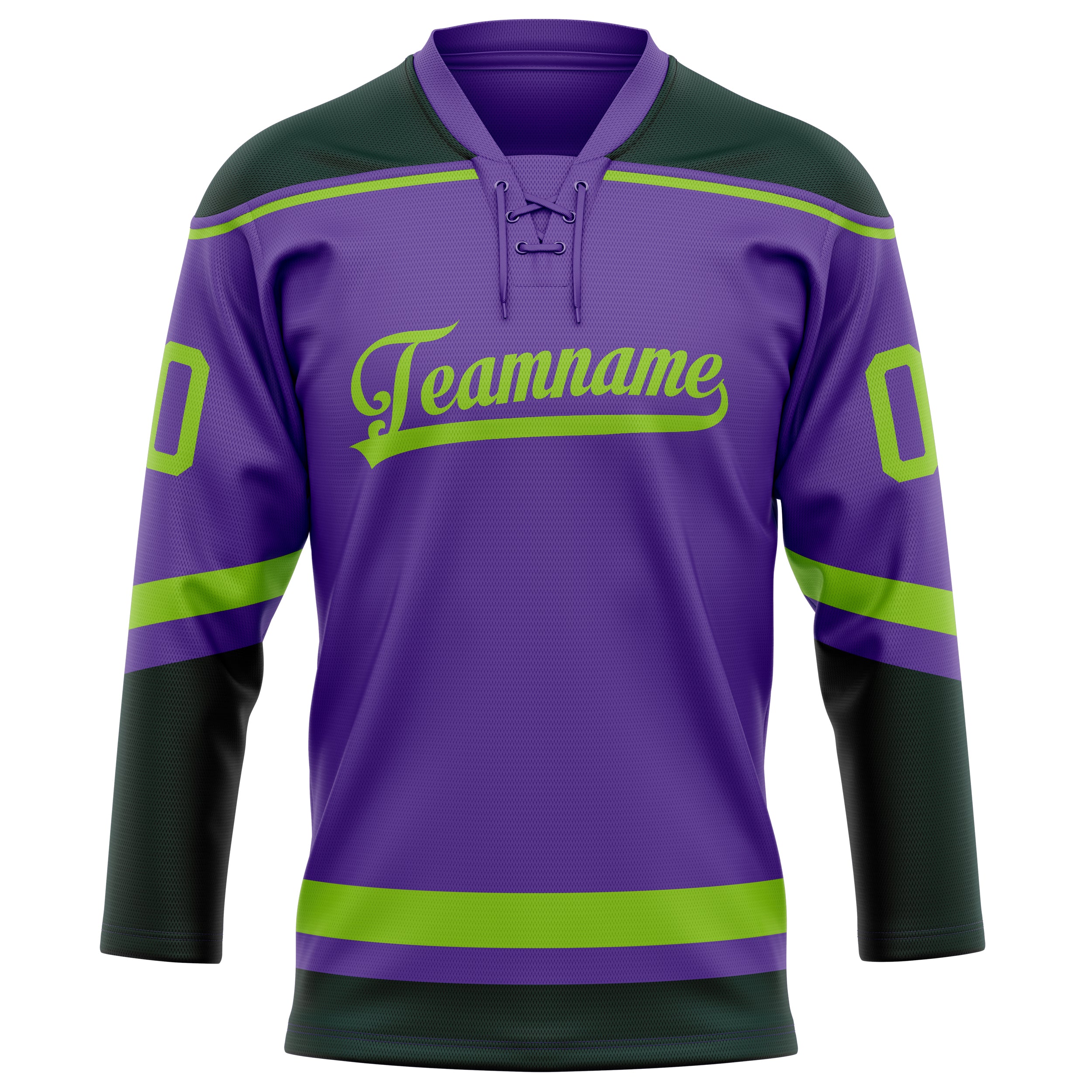 Lila Neongrün Eishockey Trikot