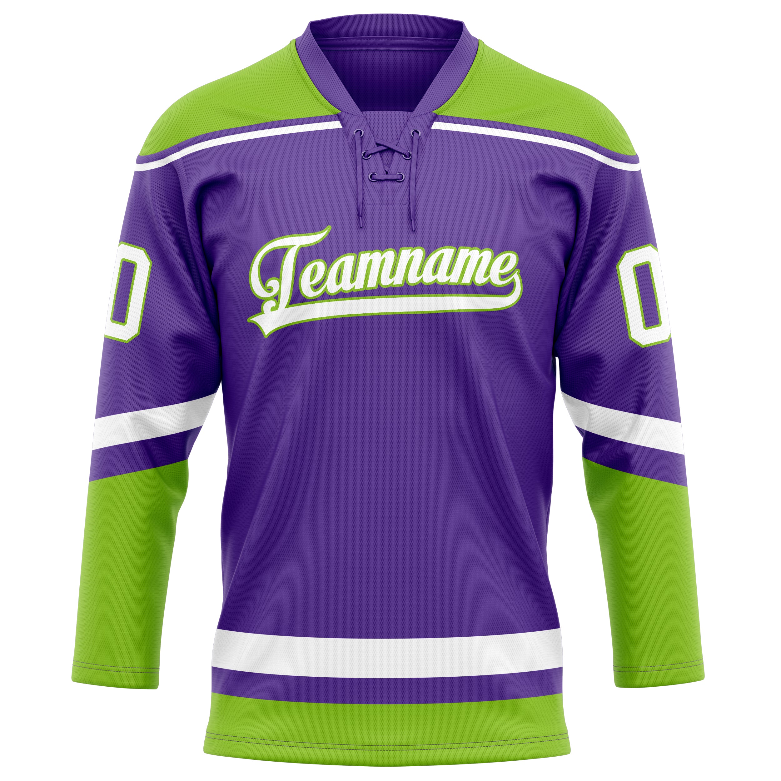 Lila Neongrün Eishockey Trikot