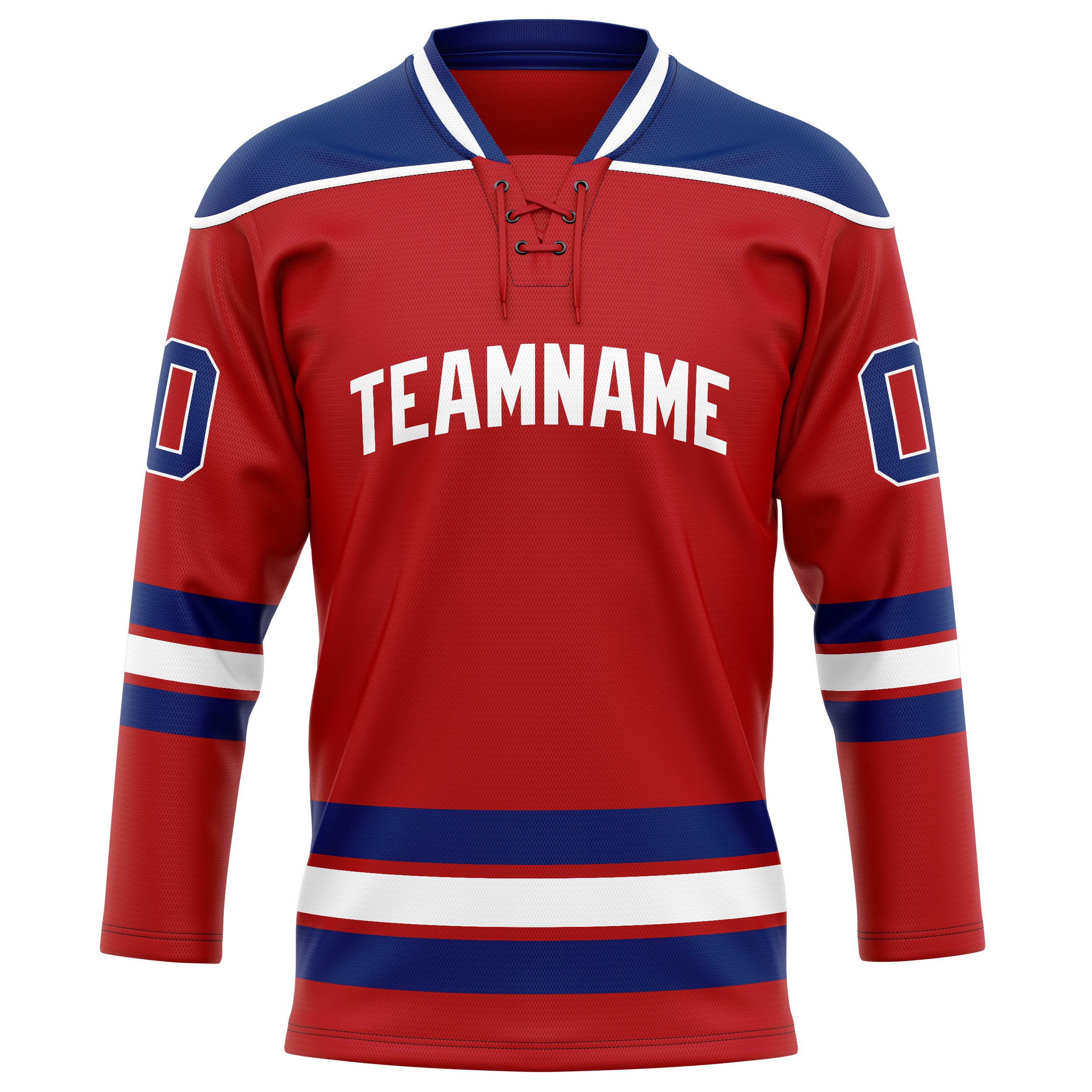 Rot Königsblau Eishockey Trikot