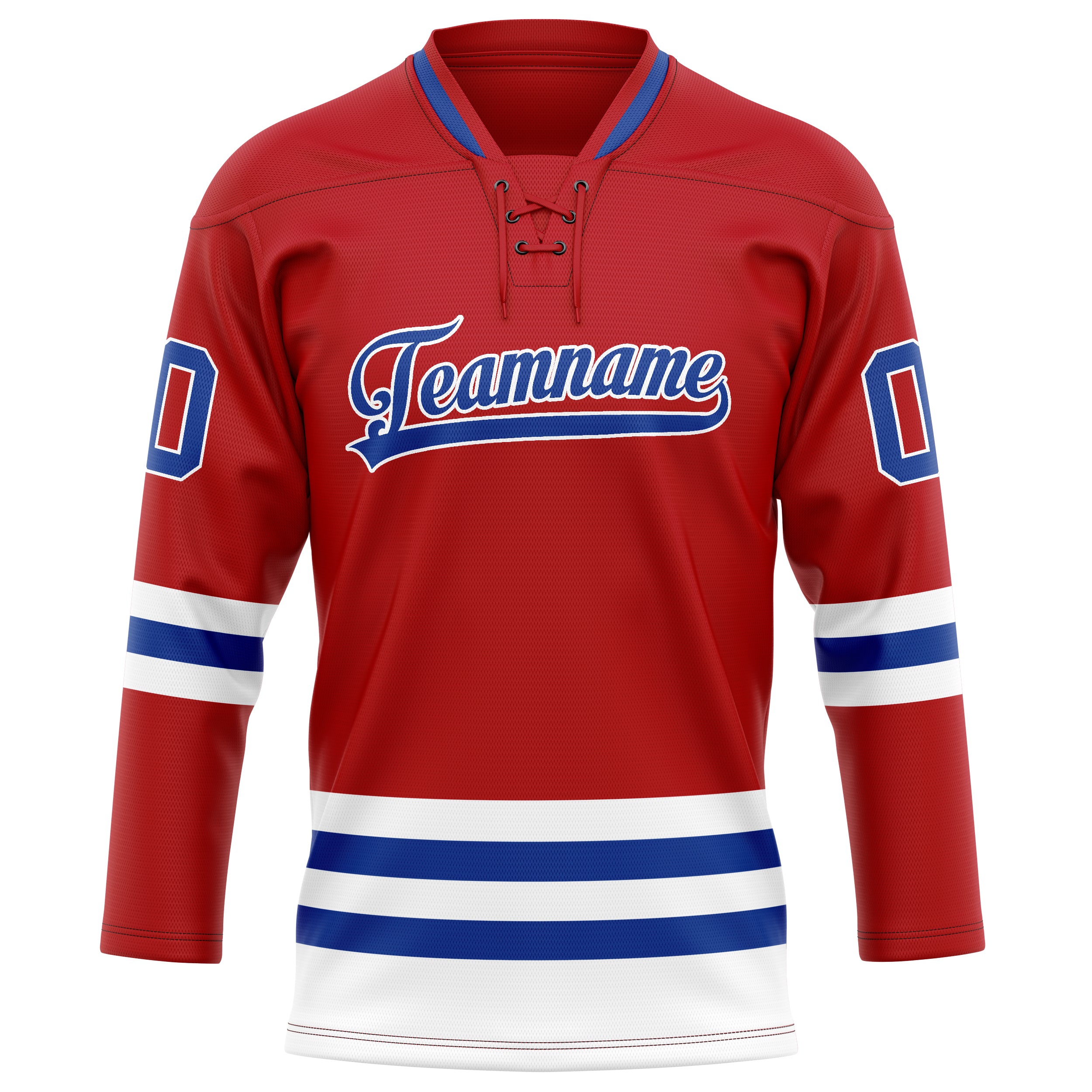 Rot Königsblau Eishockey Trikot