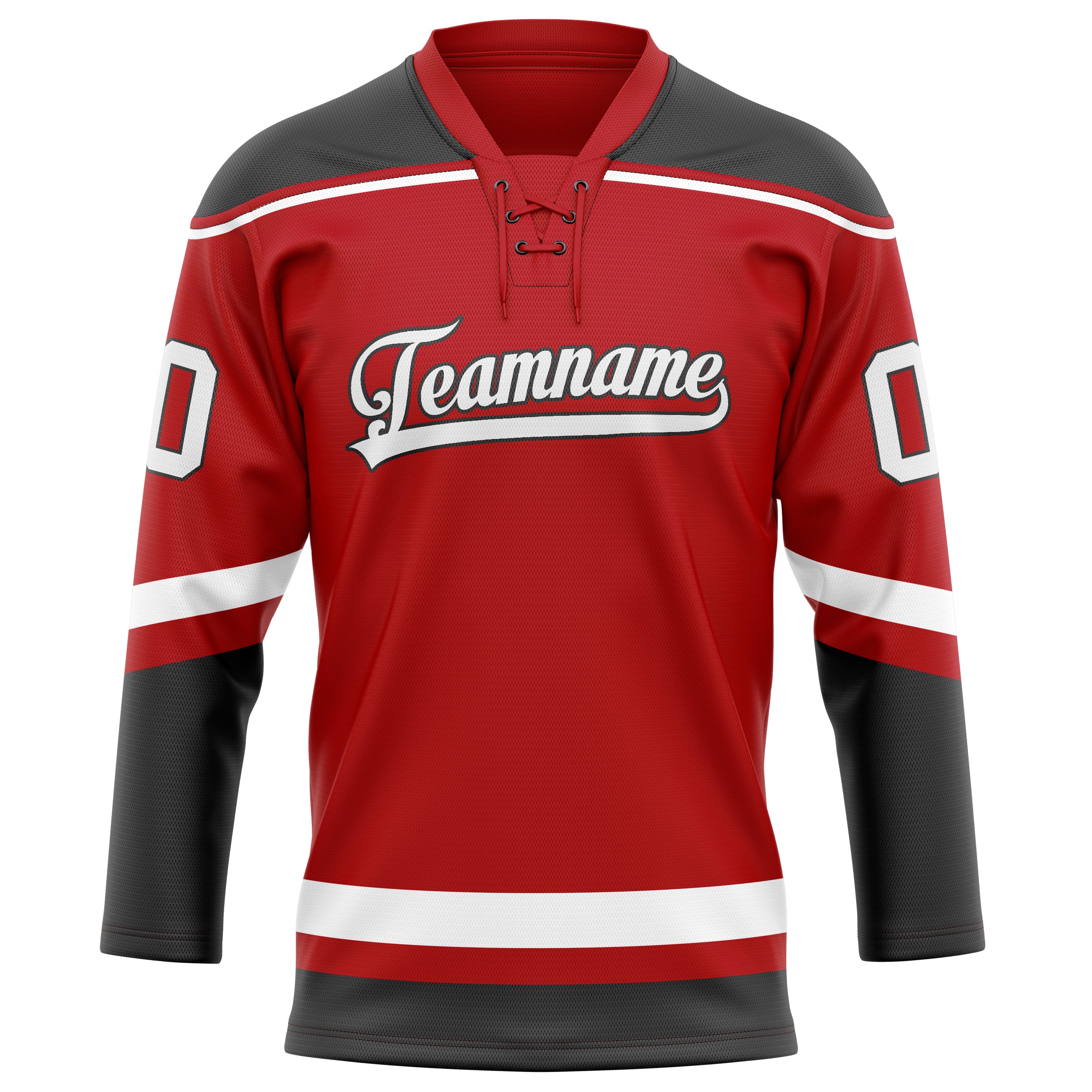 Rot Grau Eishockey Trikot