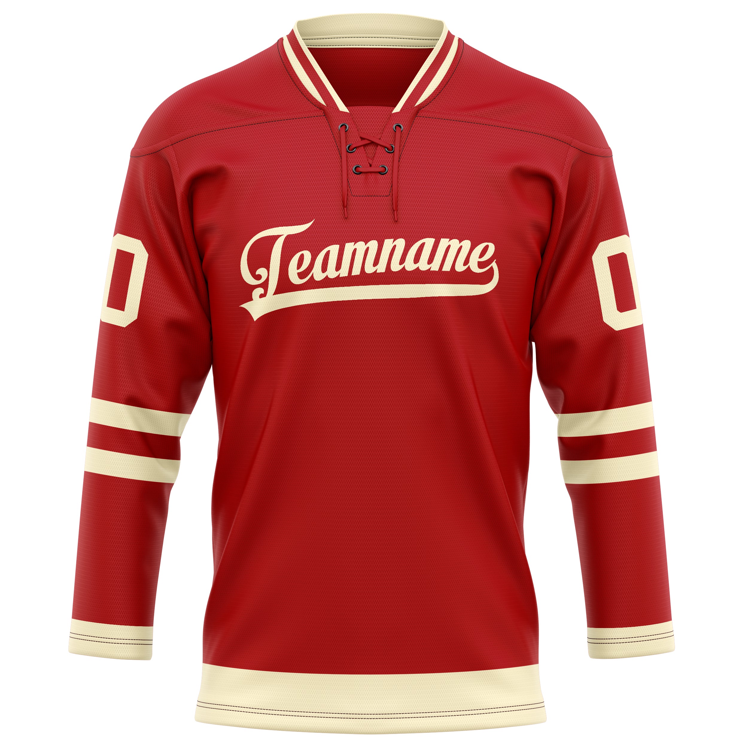 Rot Creme Eishockey Trikot