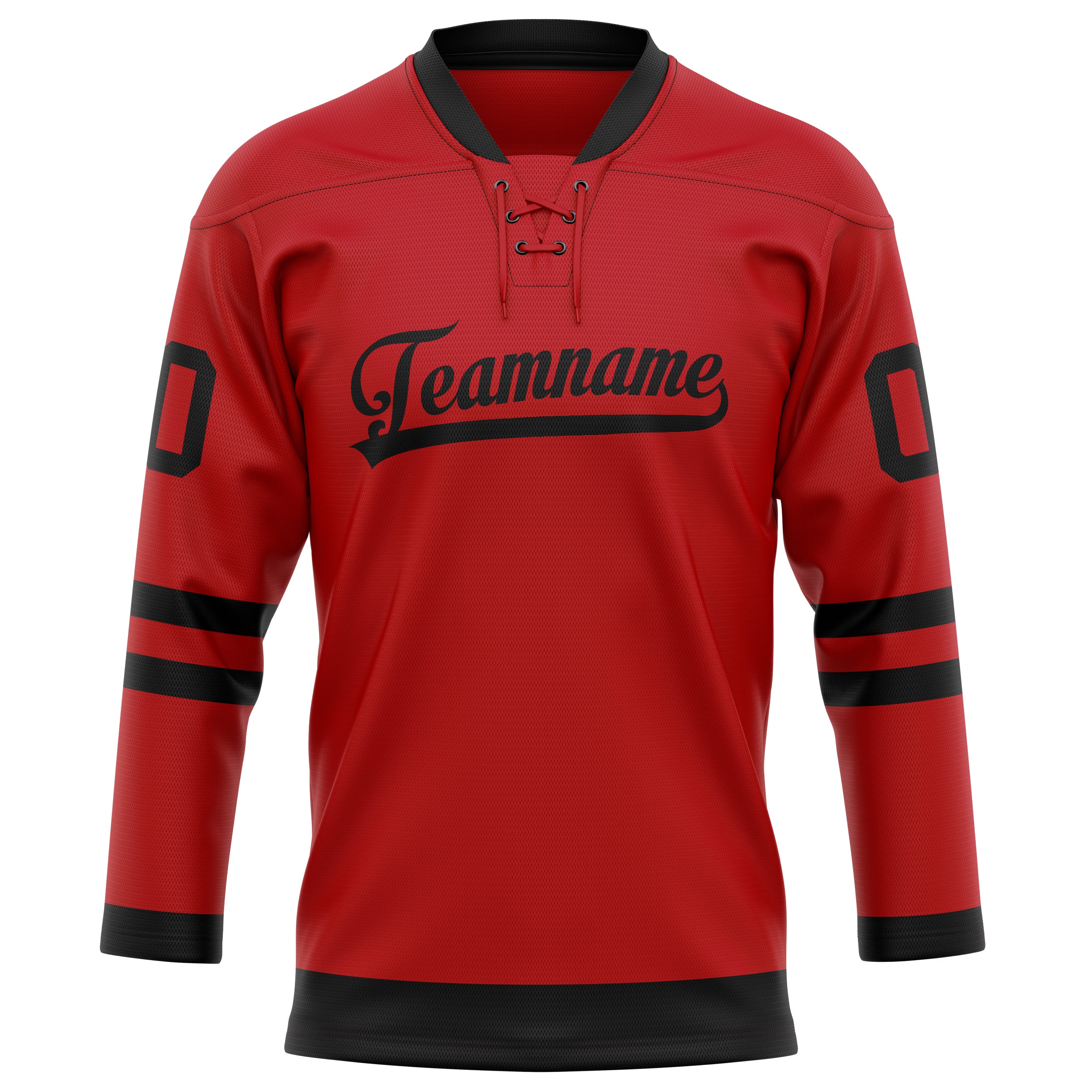 Rot Schwarz Eishockey Trikot