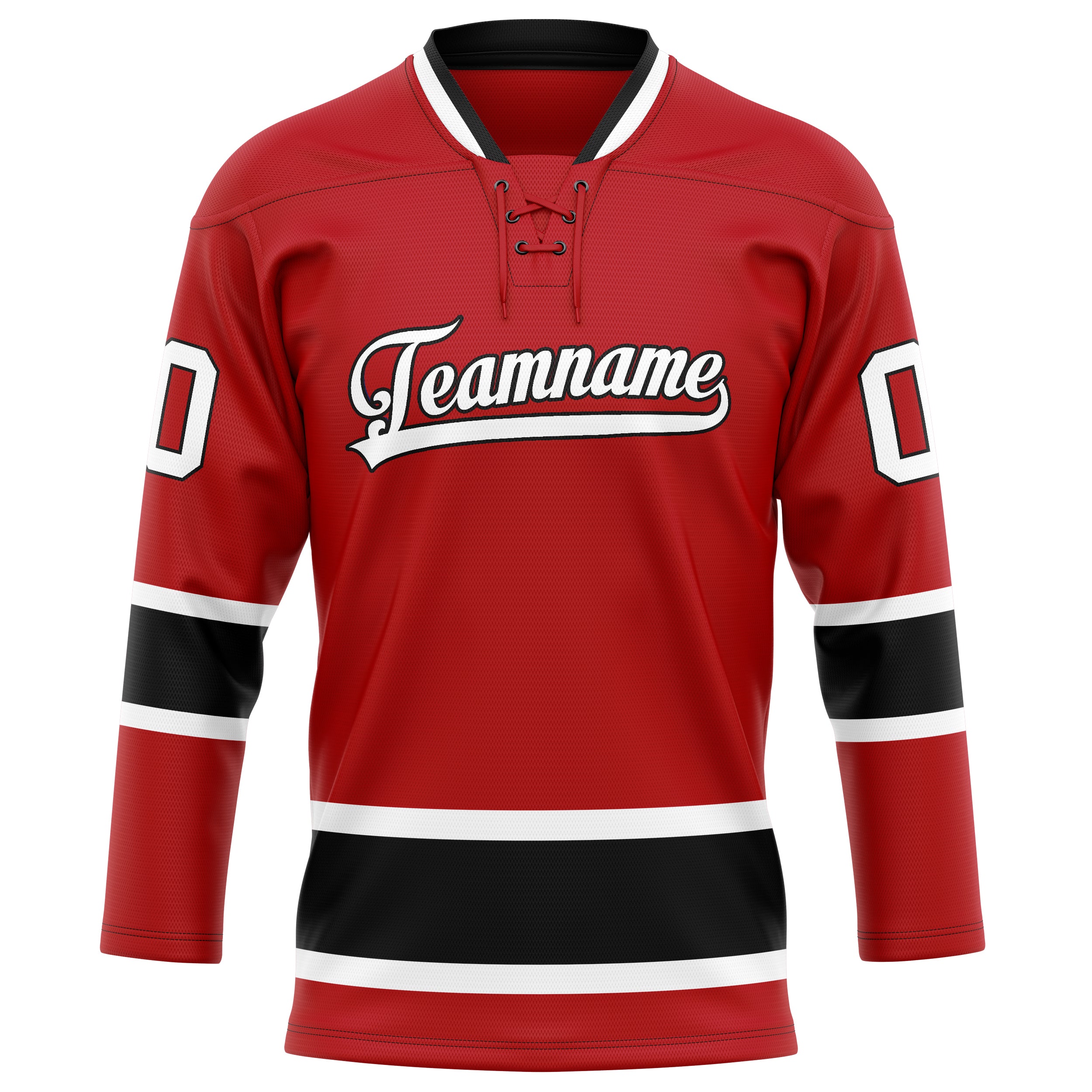 Rot Schwarz Eishockey Trikot