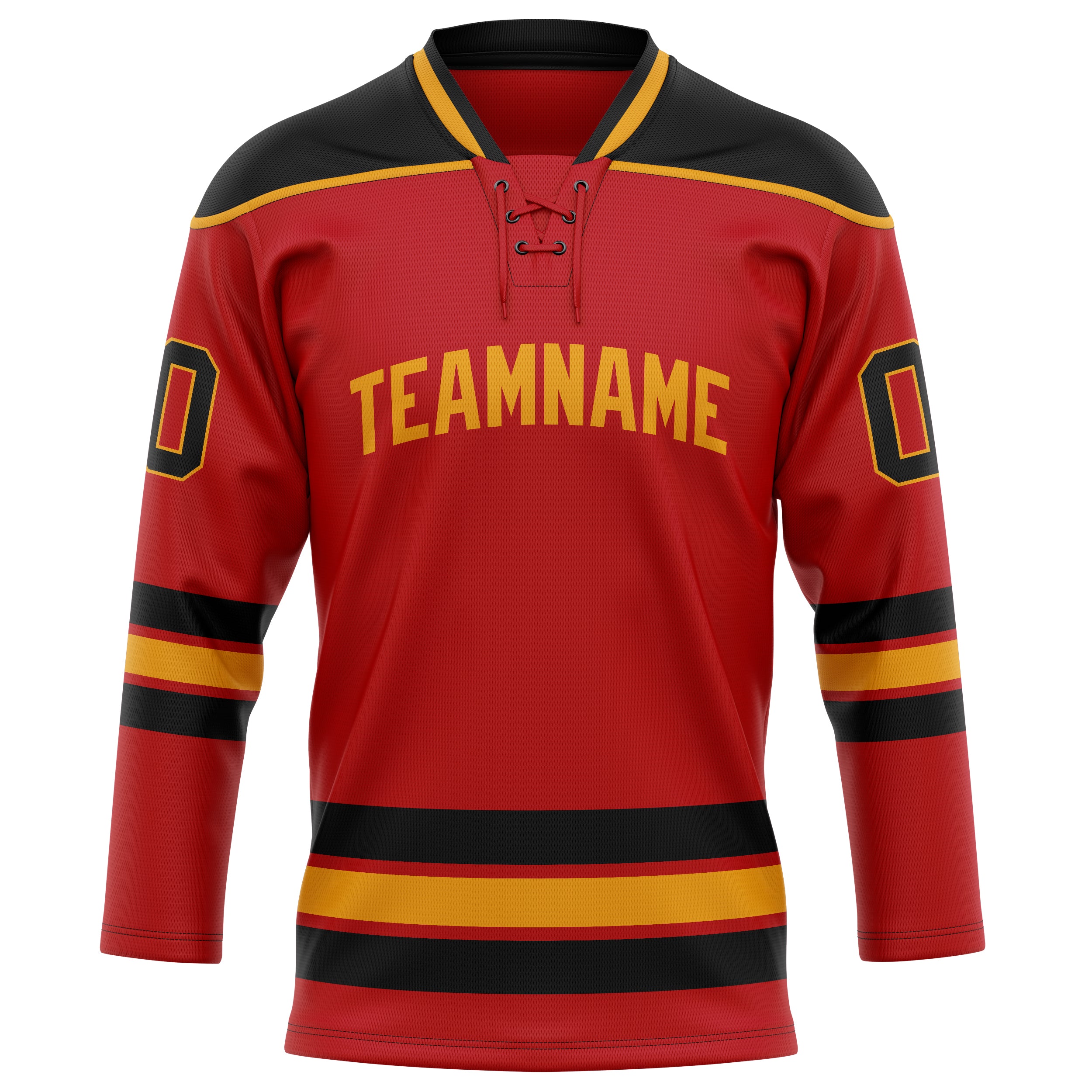 Rot Schwarz Eishockey Trikot