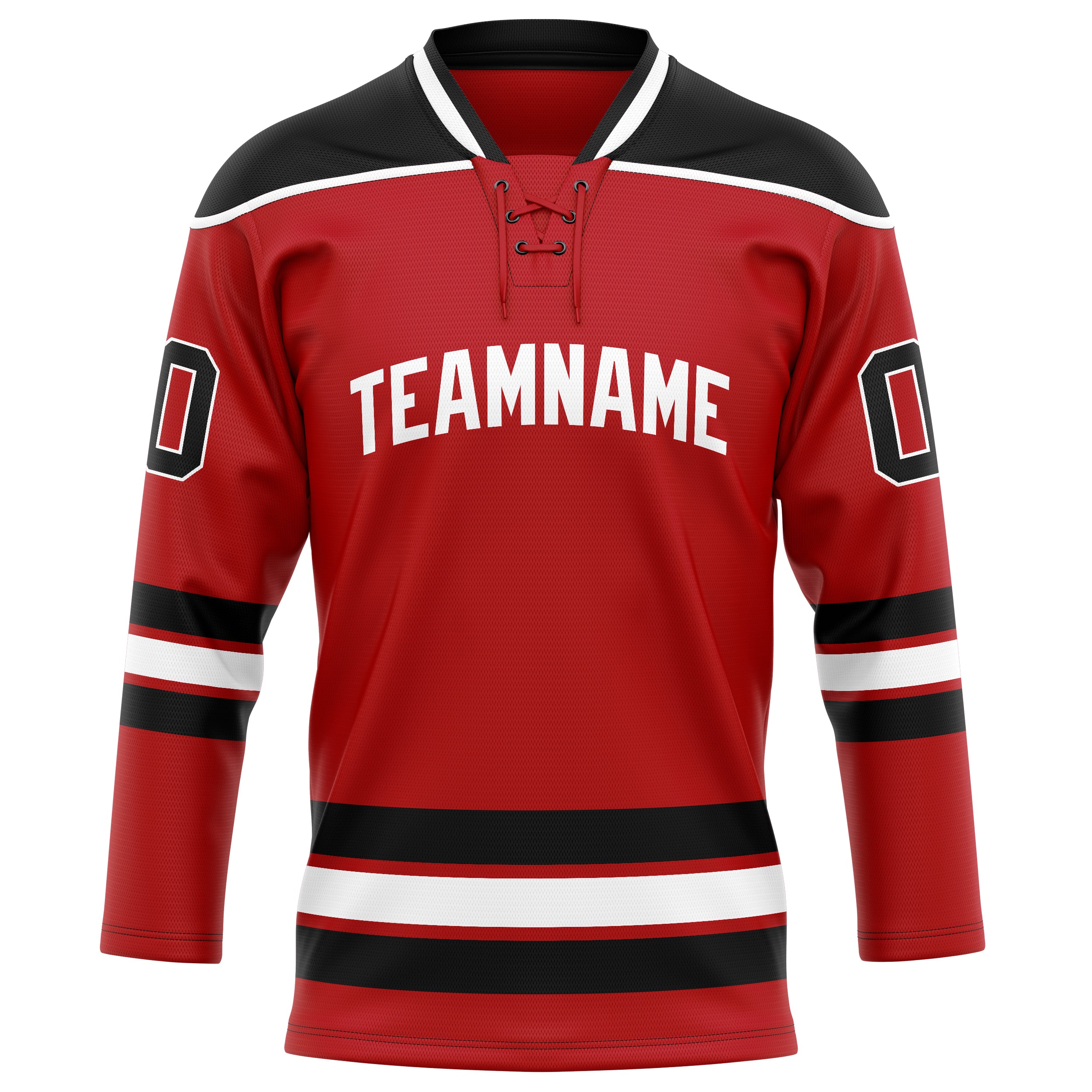 Rot Schwarz Eishockey Trikot