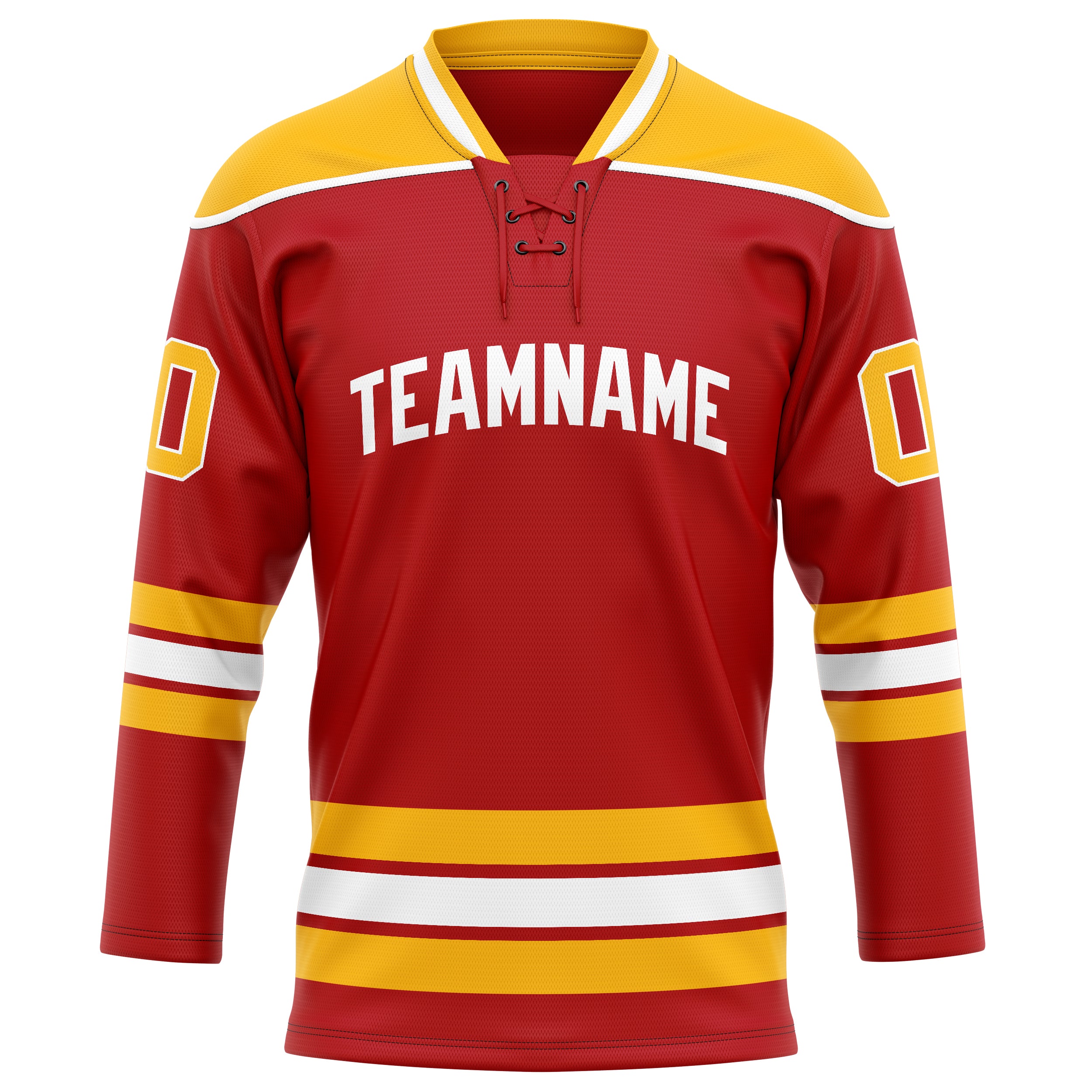 Rot Gold Eishockey Trikot