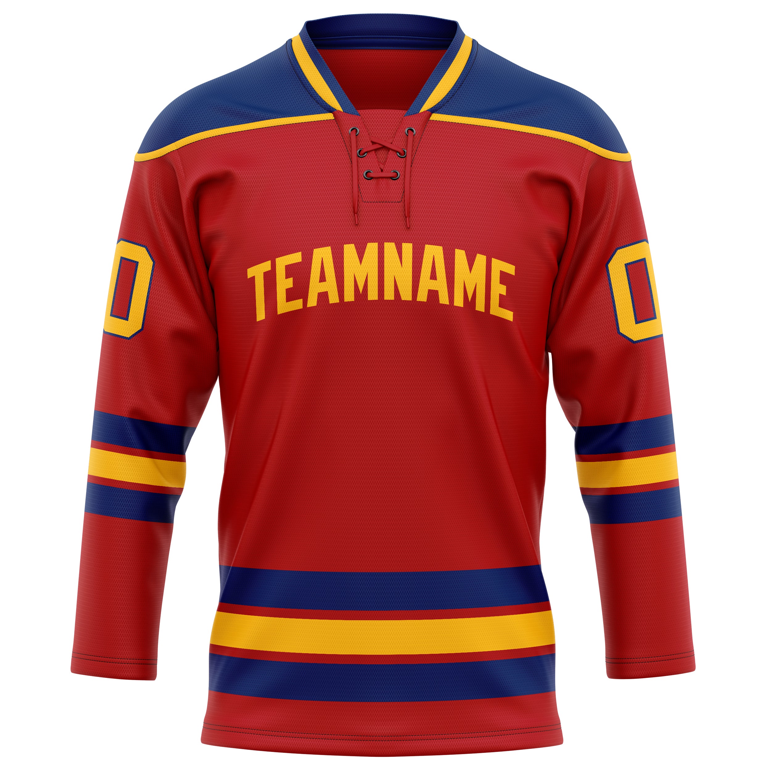 Rot Gold Eishockey Trikot