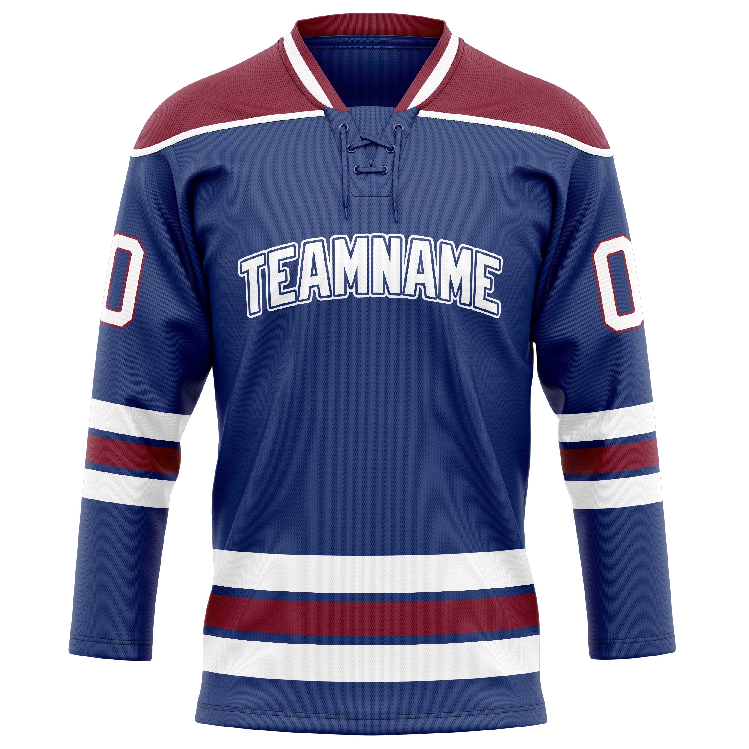 Königsblau Kastanienbraun Eishockey Trikot